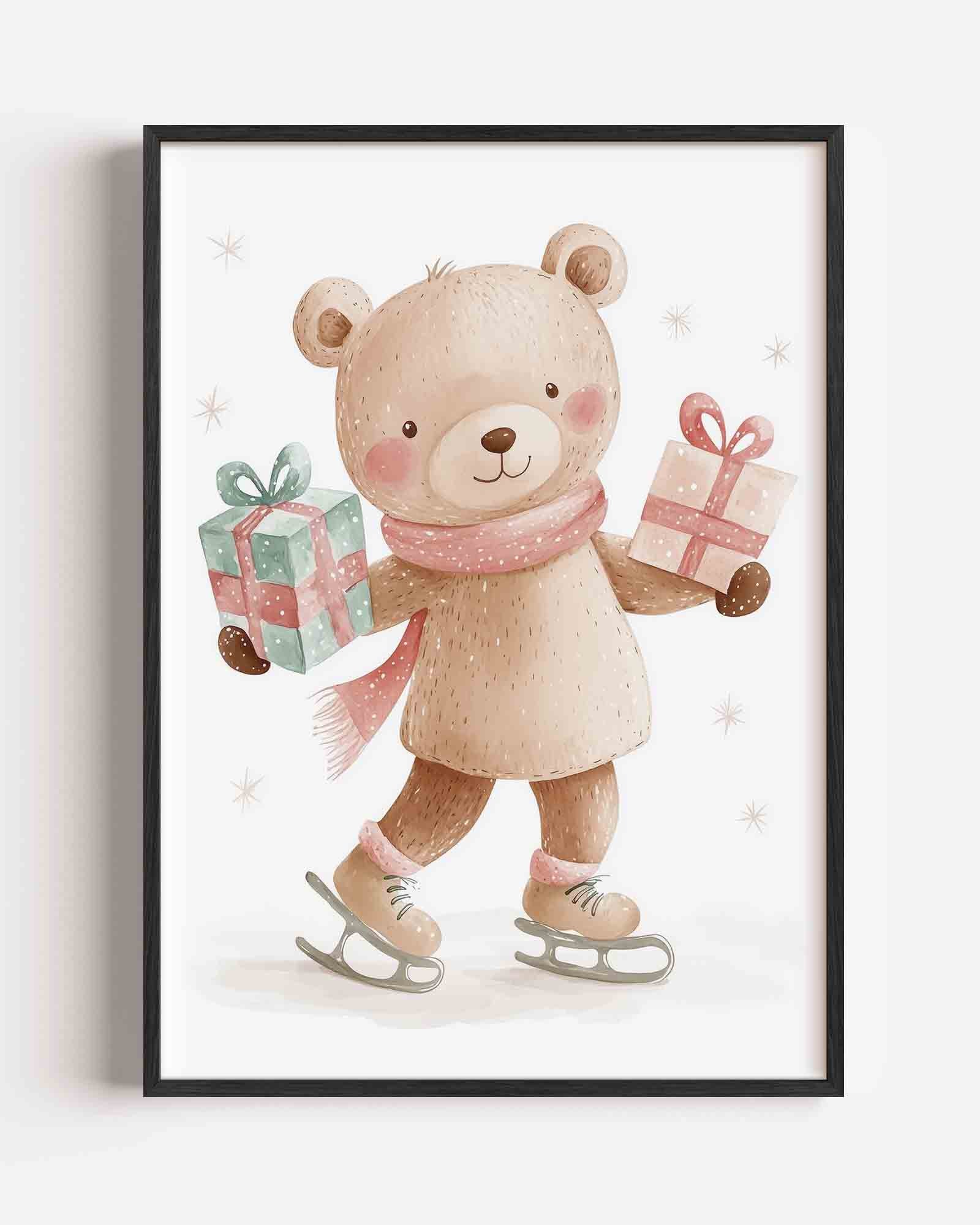 Ijsbeer met cadeaus Poster