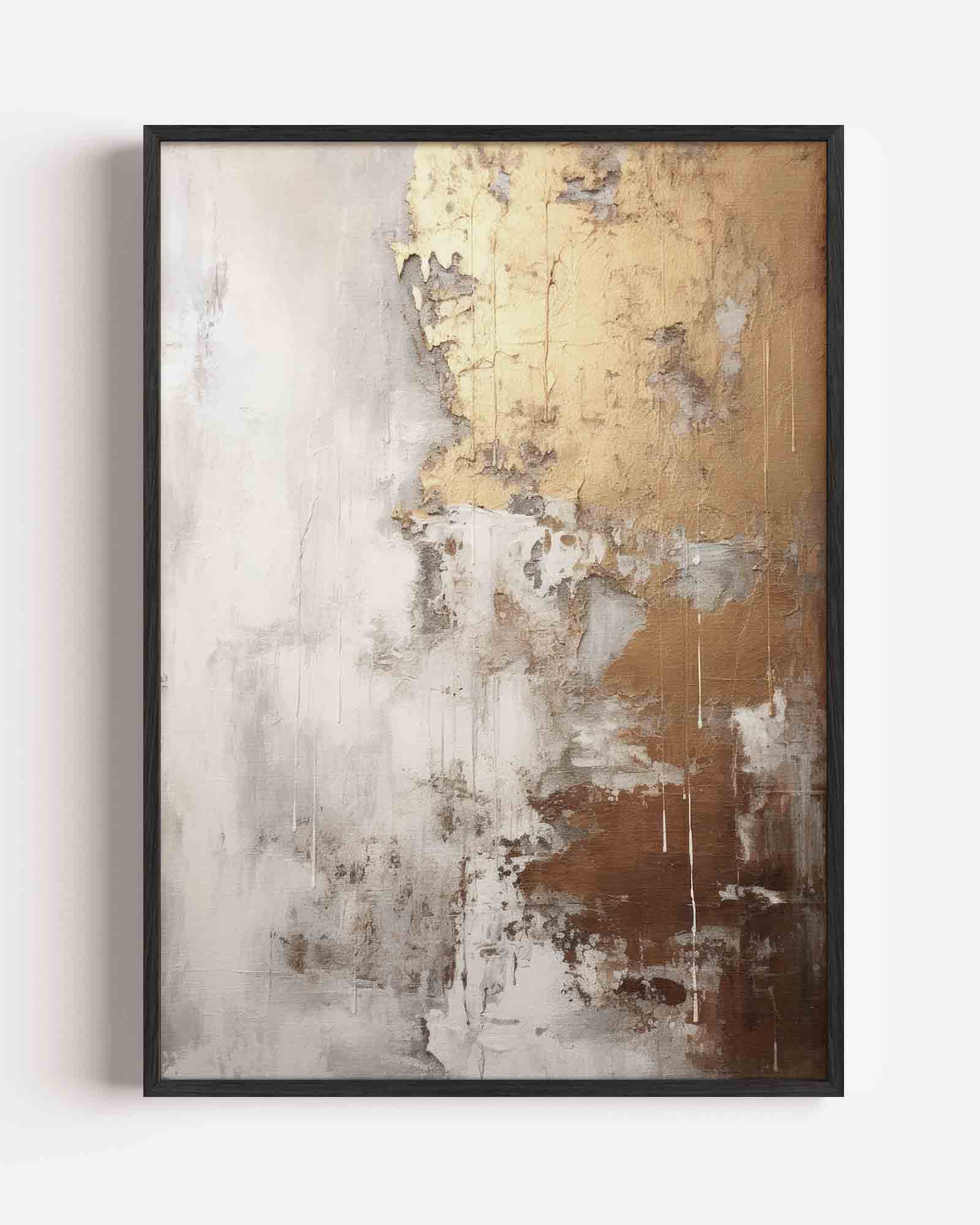 Goud en grijs abstracte Poster