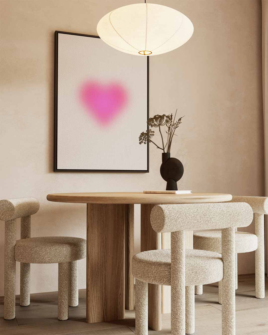 Neon Roze Hart Kunstwerk-canvas-dibond-plexiglas-wanddecoratie-WallArtistic