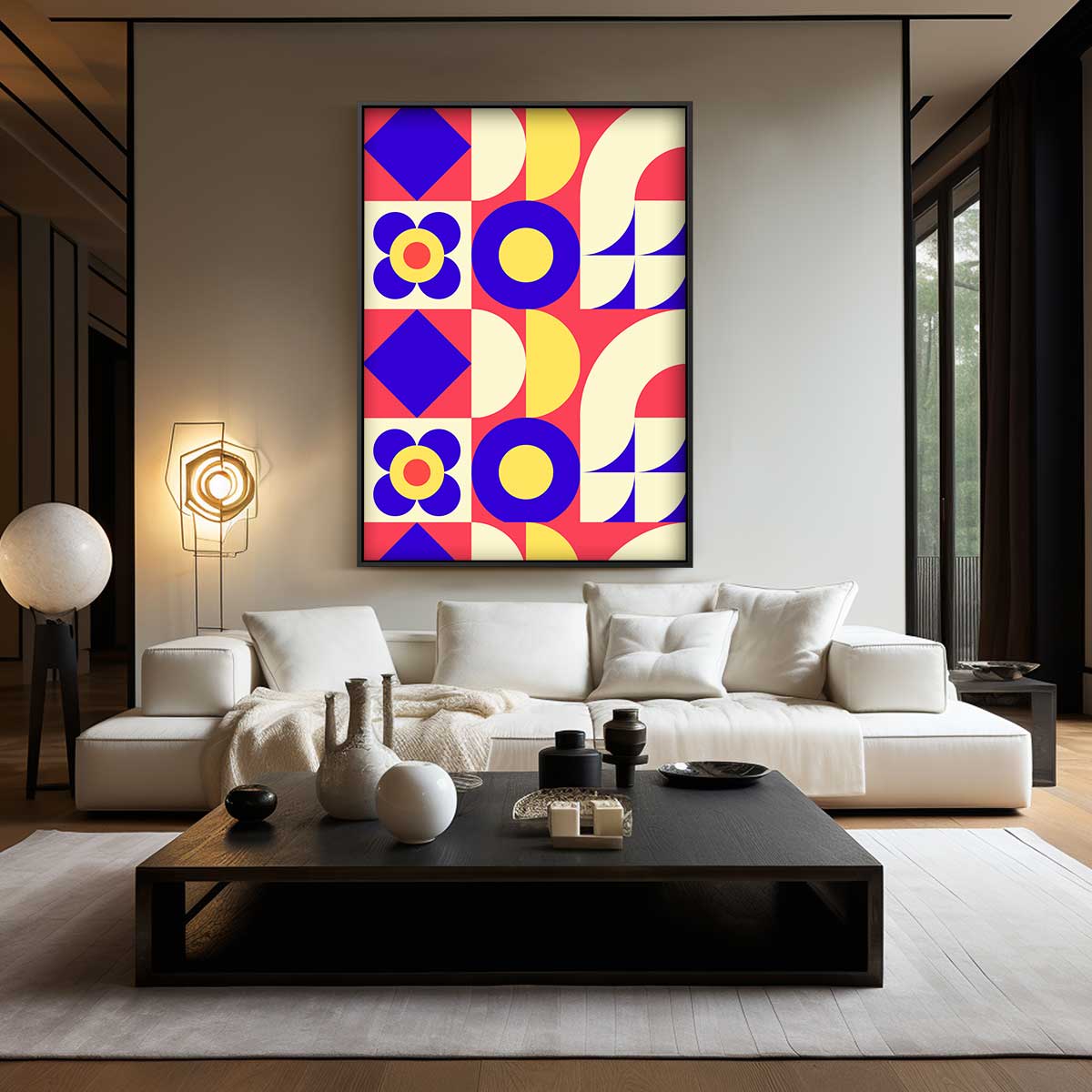 Retro Geometrische Print Kunstwerk-canvas-dibond-plexiglas-wanddecoratie-WallArtistic