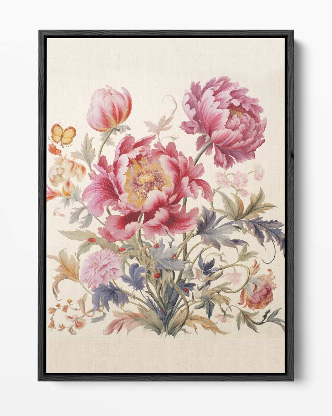 Bloemenpracht met Vlinder Kunstwerk-canvas-dibond-plexiglas-wanddecoratie-WallArtistic