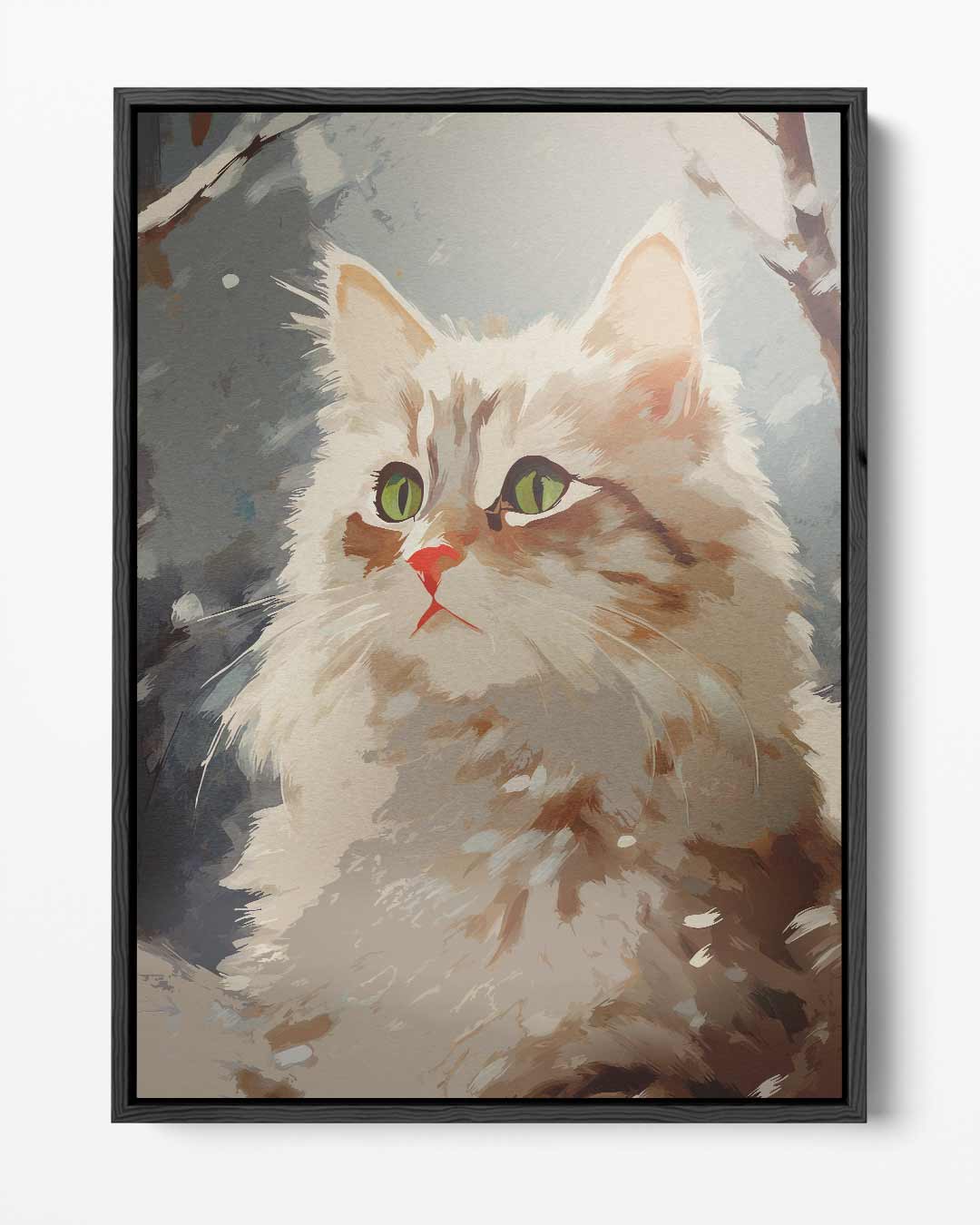 Winterse Kattenblik Kunstwerk-canvas-dibond-plexiglas-wanddecoratie-WallArtistic