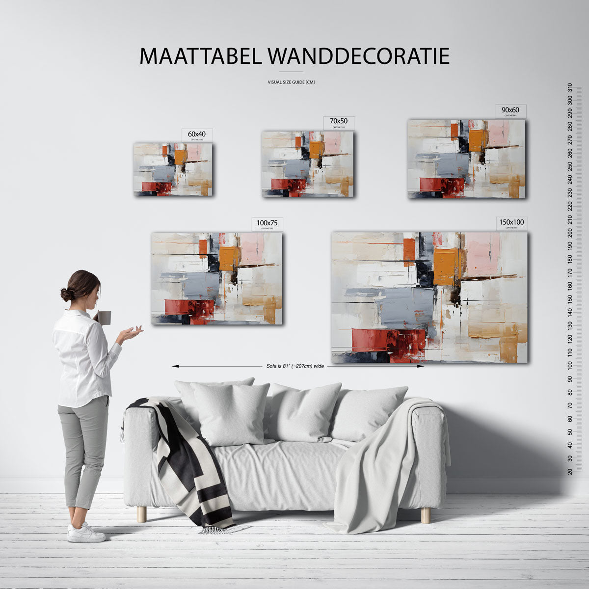 Geometrische kleurencompositie Kunstwerk