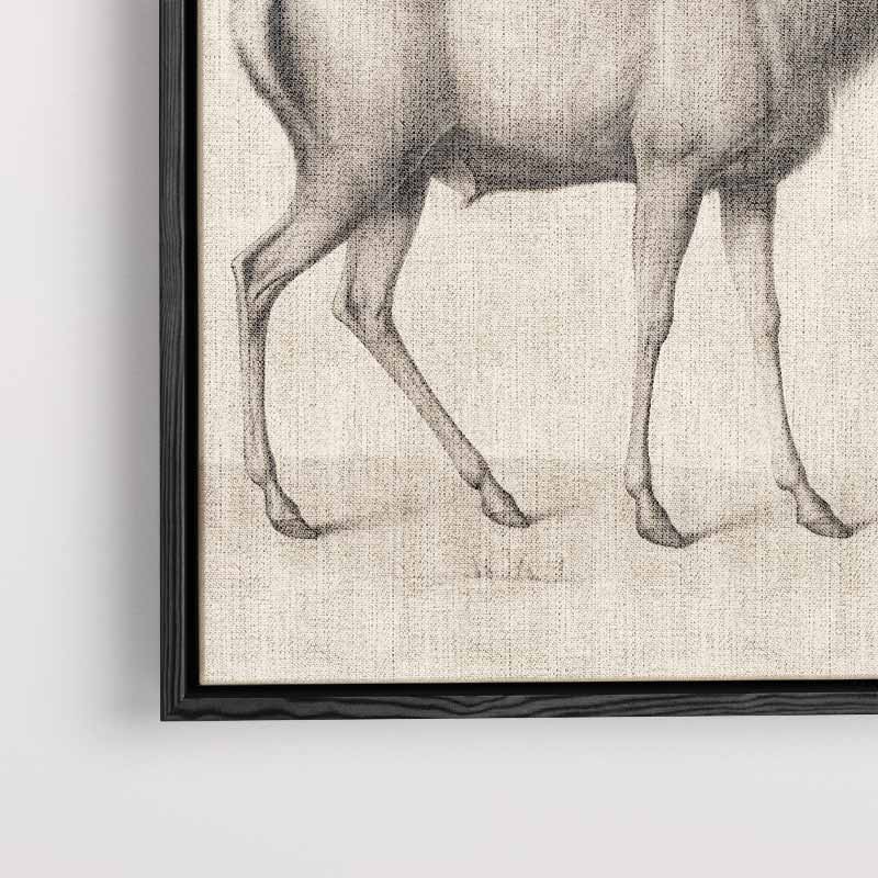 Majestueuze Hertentekening Kunstwerk-canvas-dibond-plexiglas-wanddecoratie-WallArtistic