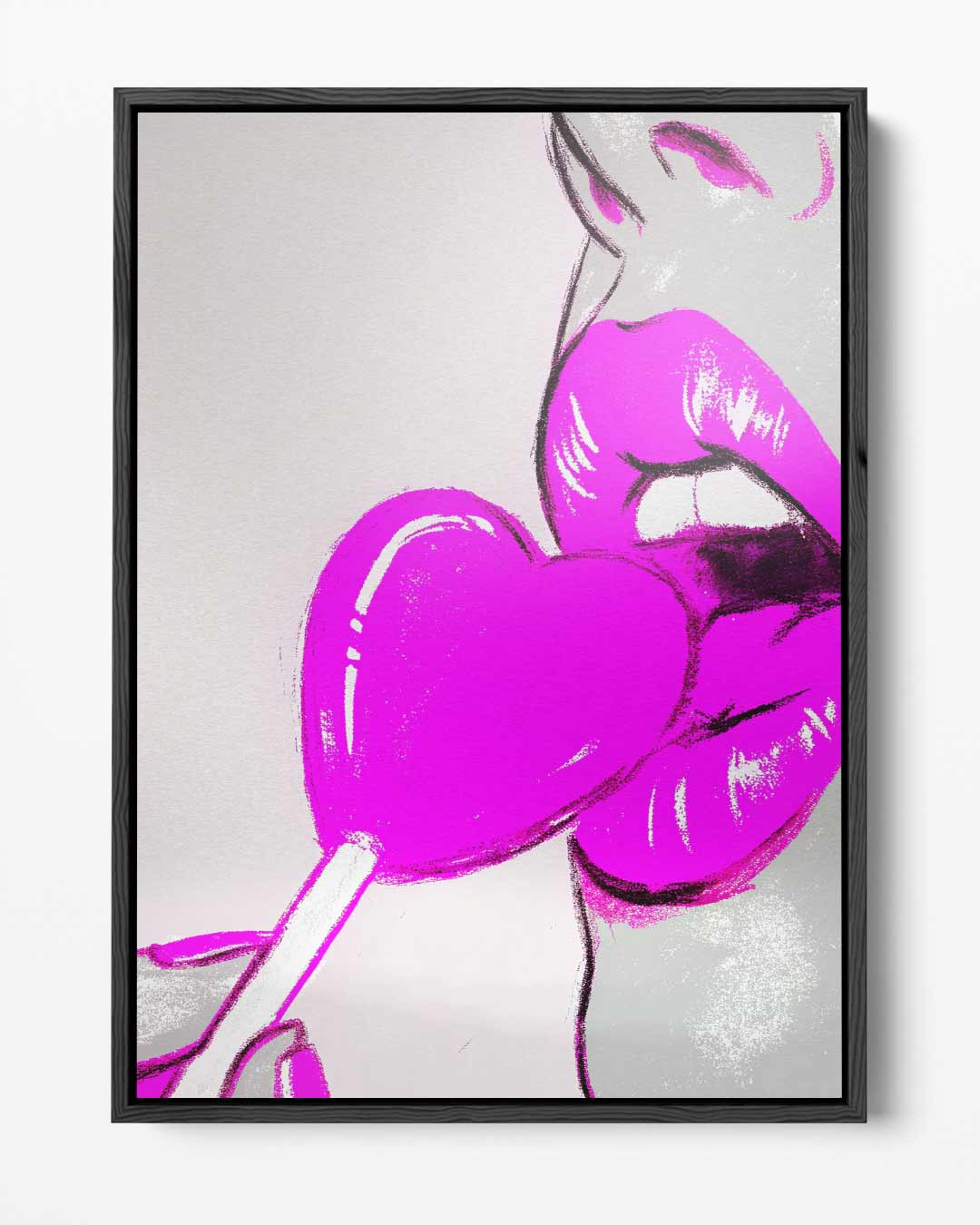 Pop Art Lolly Lips Kunstwerk-canvas-dibond-plexiglas-wanddecoratie-WallArtistic