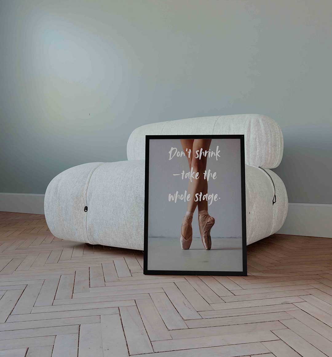 Balletschoenen en tekst Poster