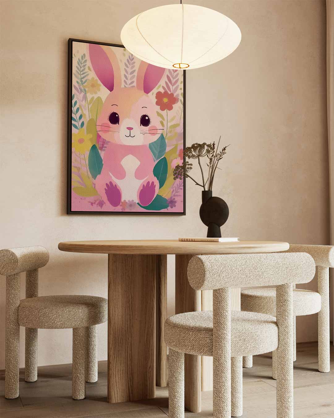 Vrolijke Konijnenprint Kunstwerk-canvas-dibond-plexiglas-wanddecoratie-WallArtistic