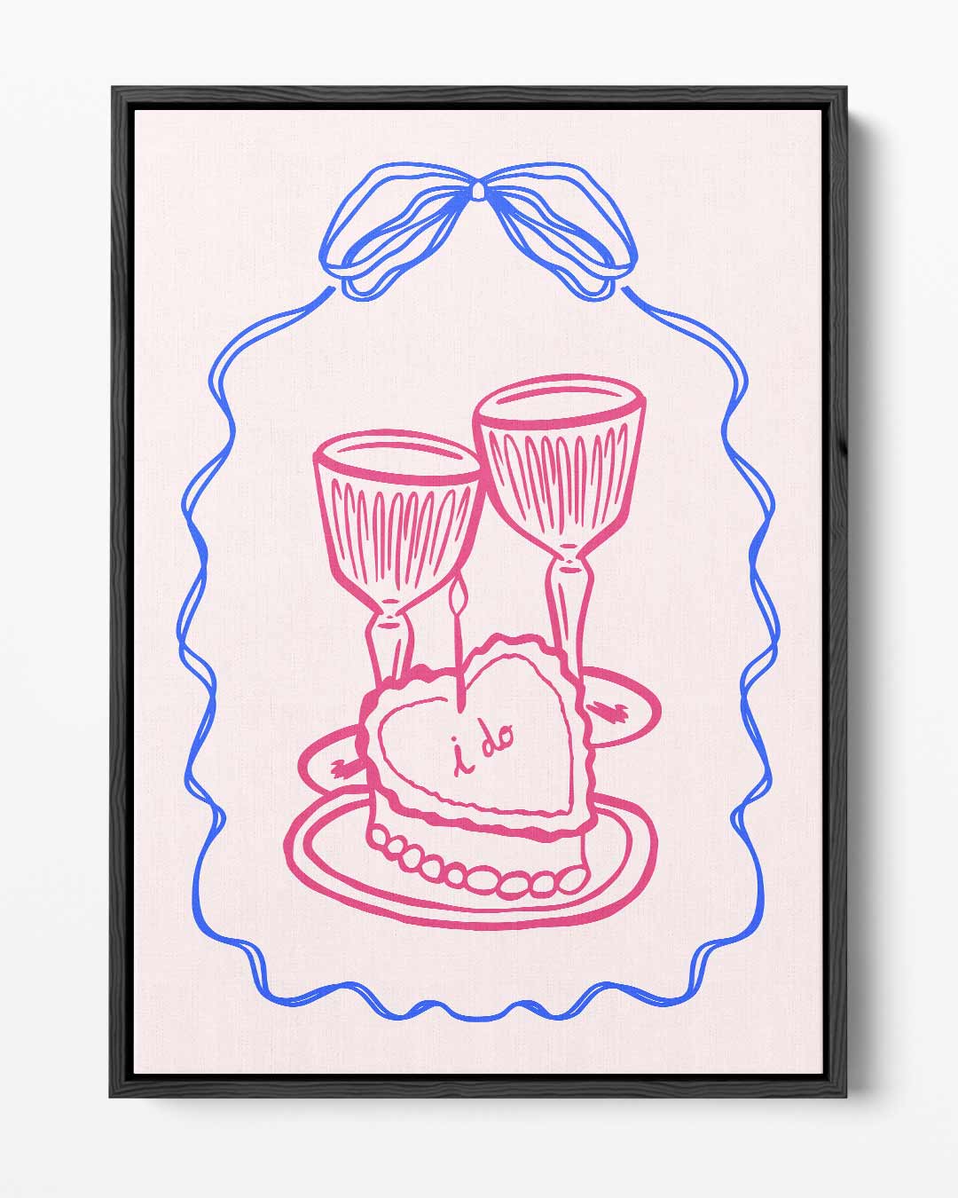 Romantische Toast Illustratie Kunstwerk-canvas-dibond-plexiglas-wanddecoratie-WallArtistic
