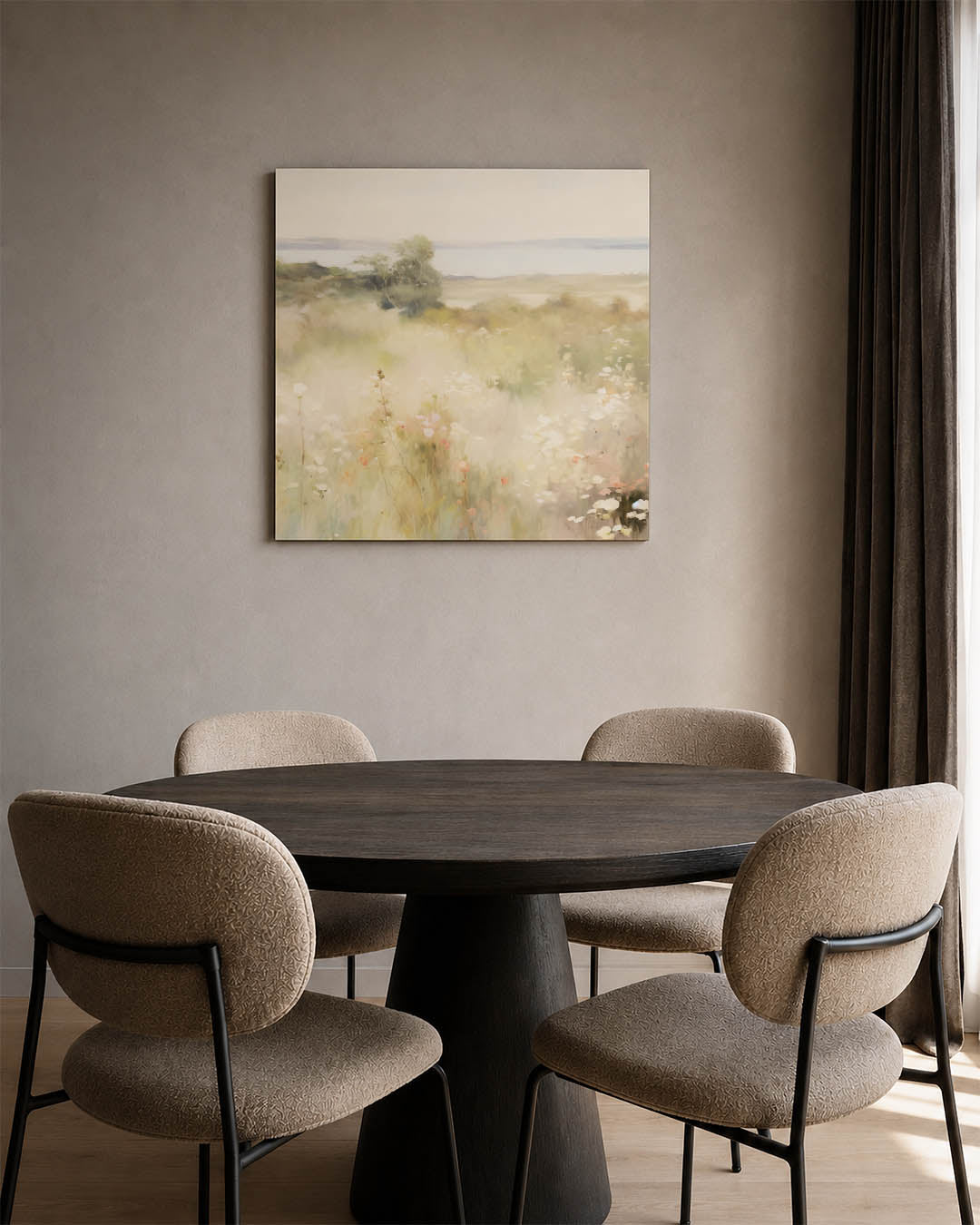 Dromerige bloemenweide Kunstwerk