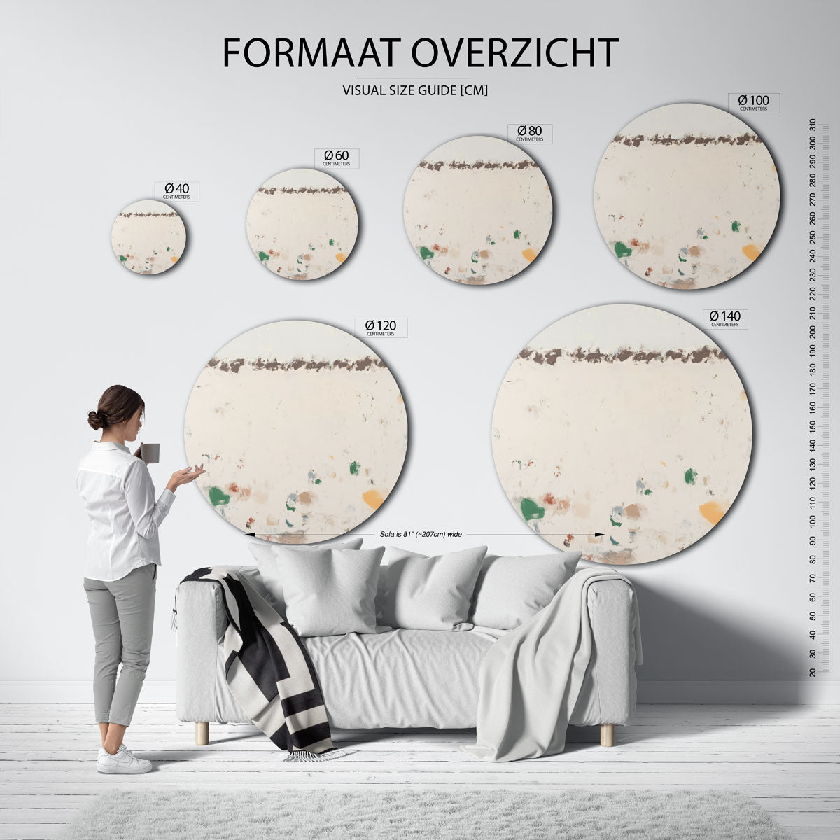 Abstracte vormen Muurcirkel