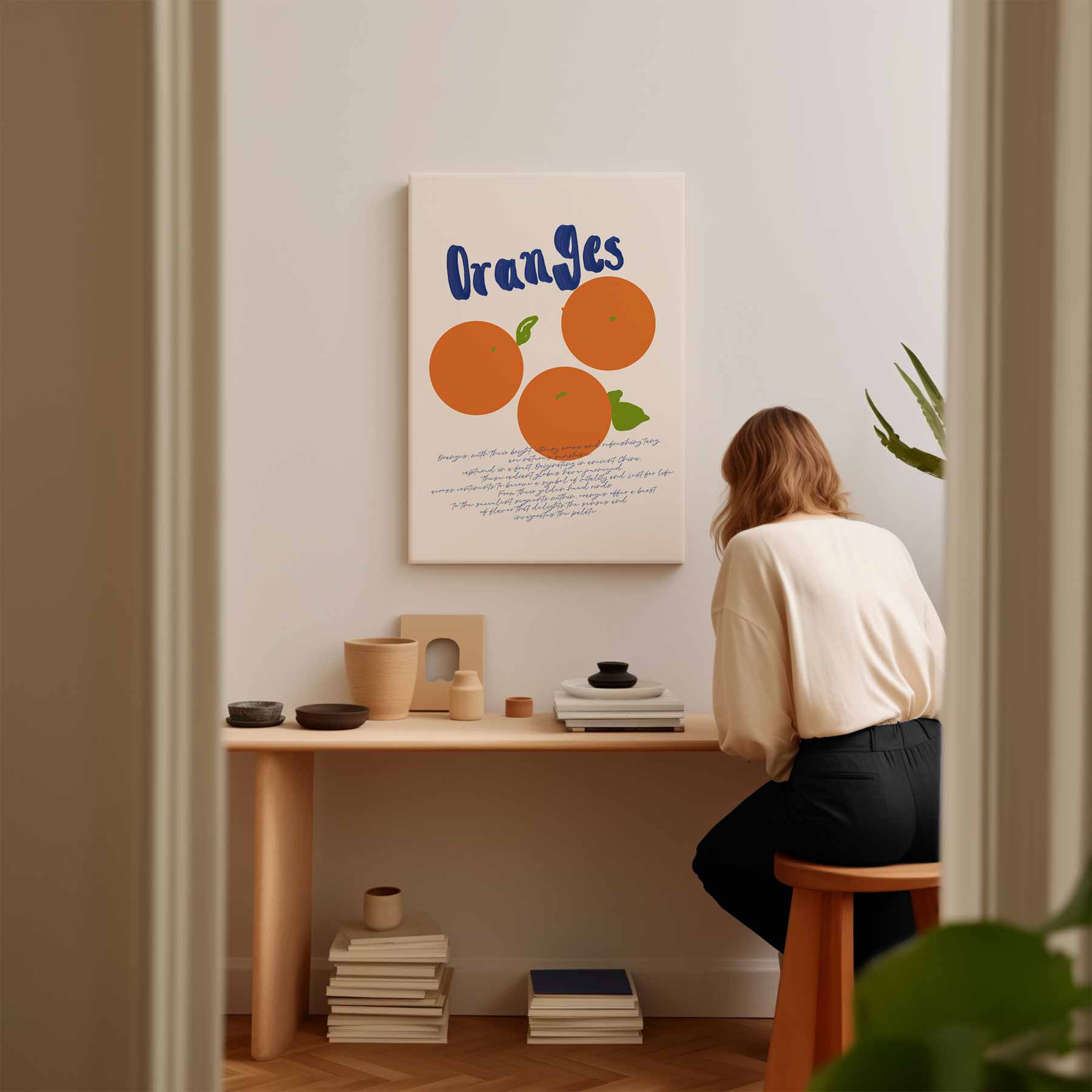 Zomers Sinaasappelgenot Kunstwerk-canvas-dibond-plexiglas-wanddecoratie-WallArtistic
