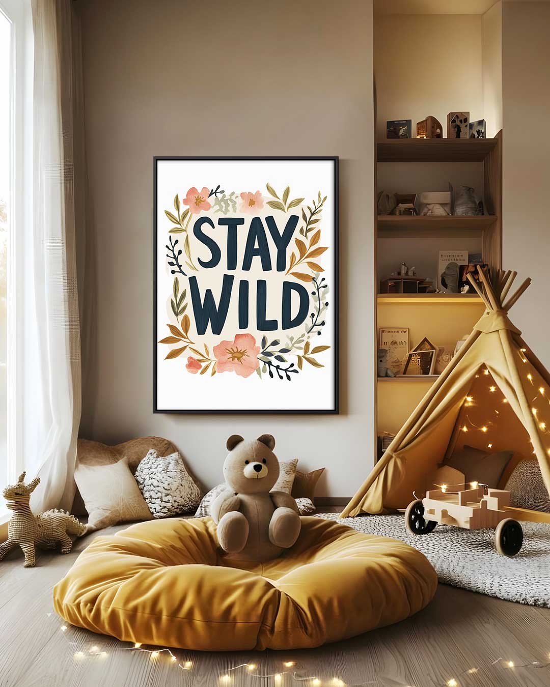 Stay Wild Bloemenposter Kunstwerk-canvas-dibond-plexiglas-wanddecoratie-WallArtistic