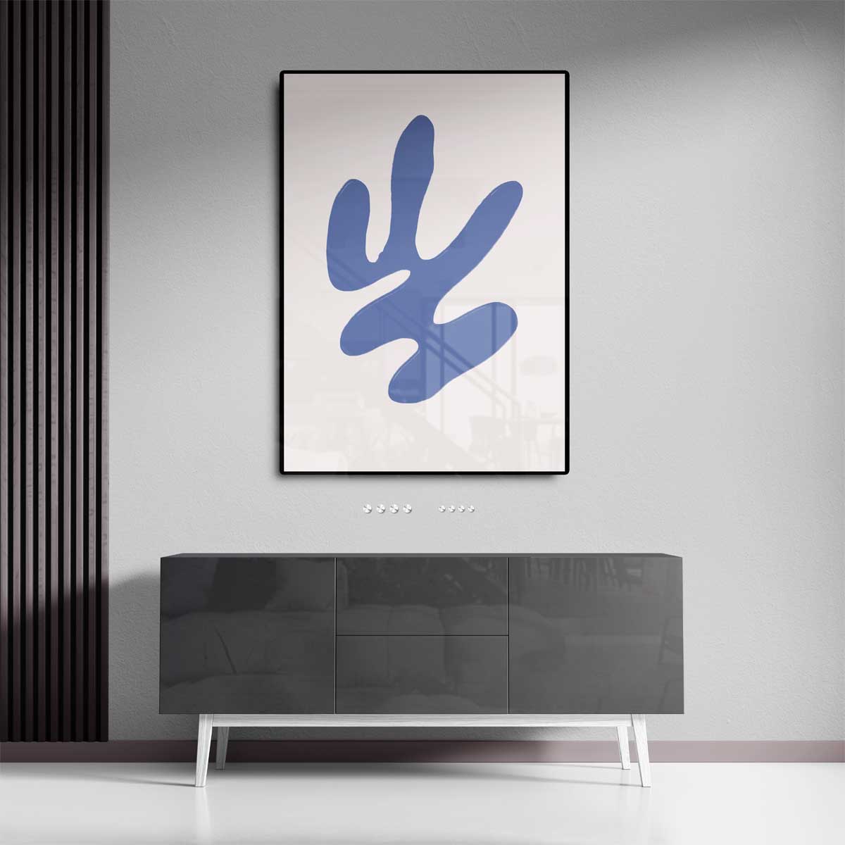 Blauwe Organische Vormen Kunstwerk-canvas-dibond-plexiglas-wanddecoratie-WallArtistic