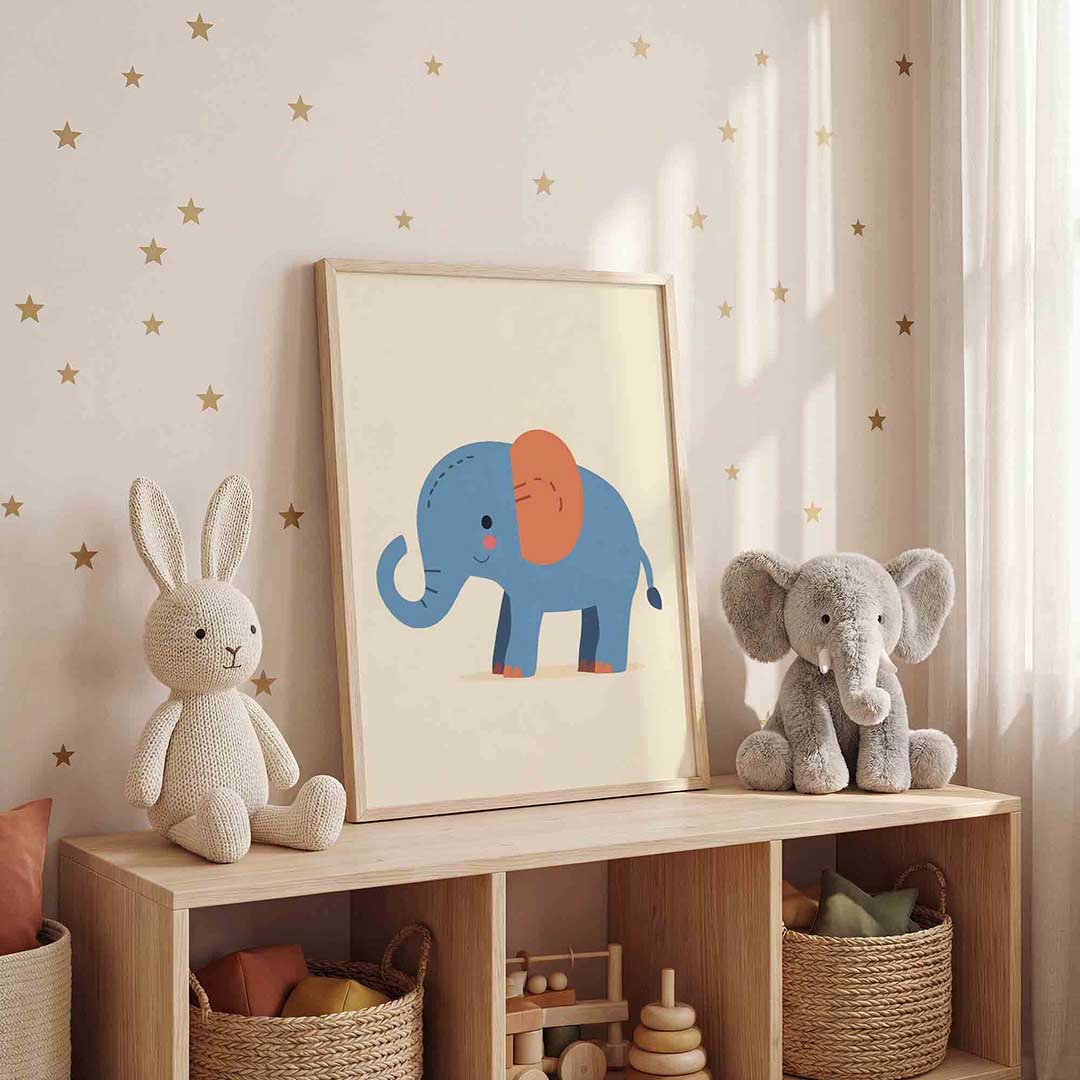 Blauwe olifant Poster