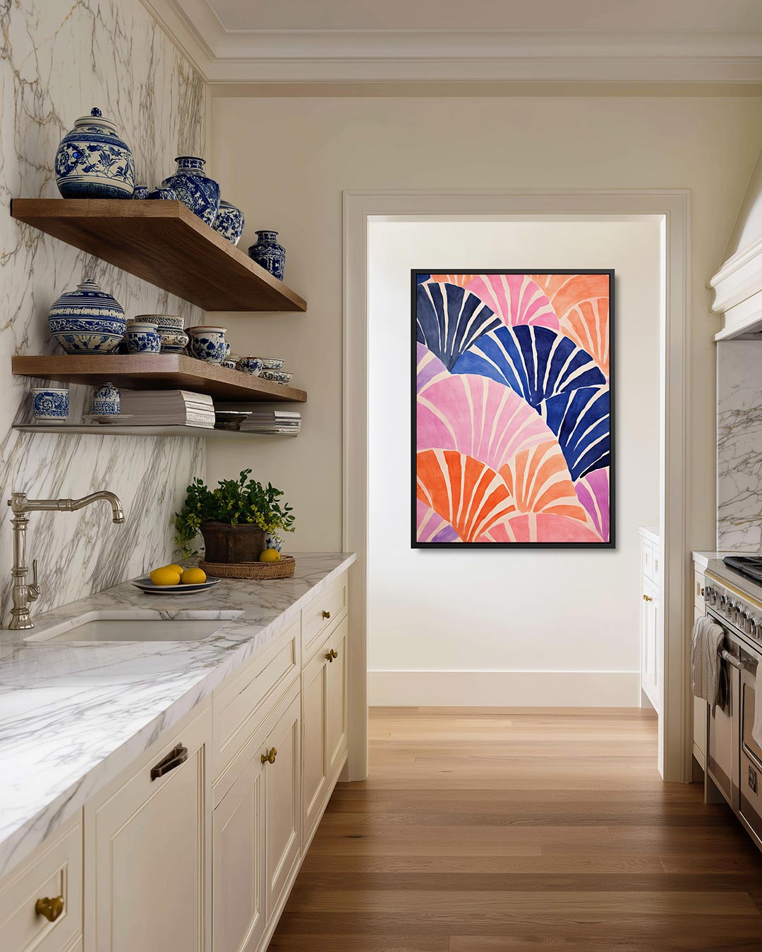 Kleurrijke waaierpatronen Kunstwerk