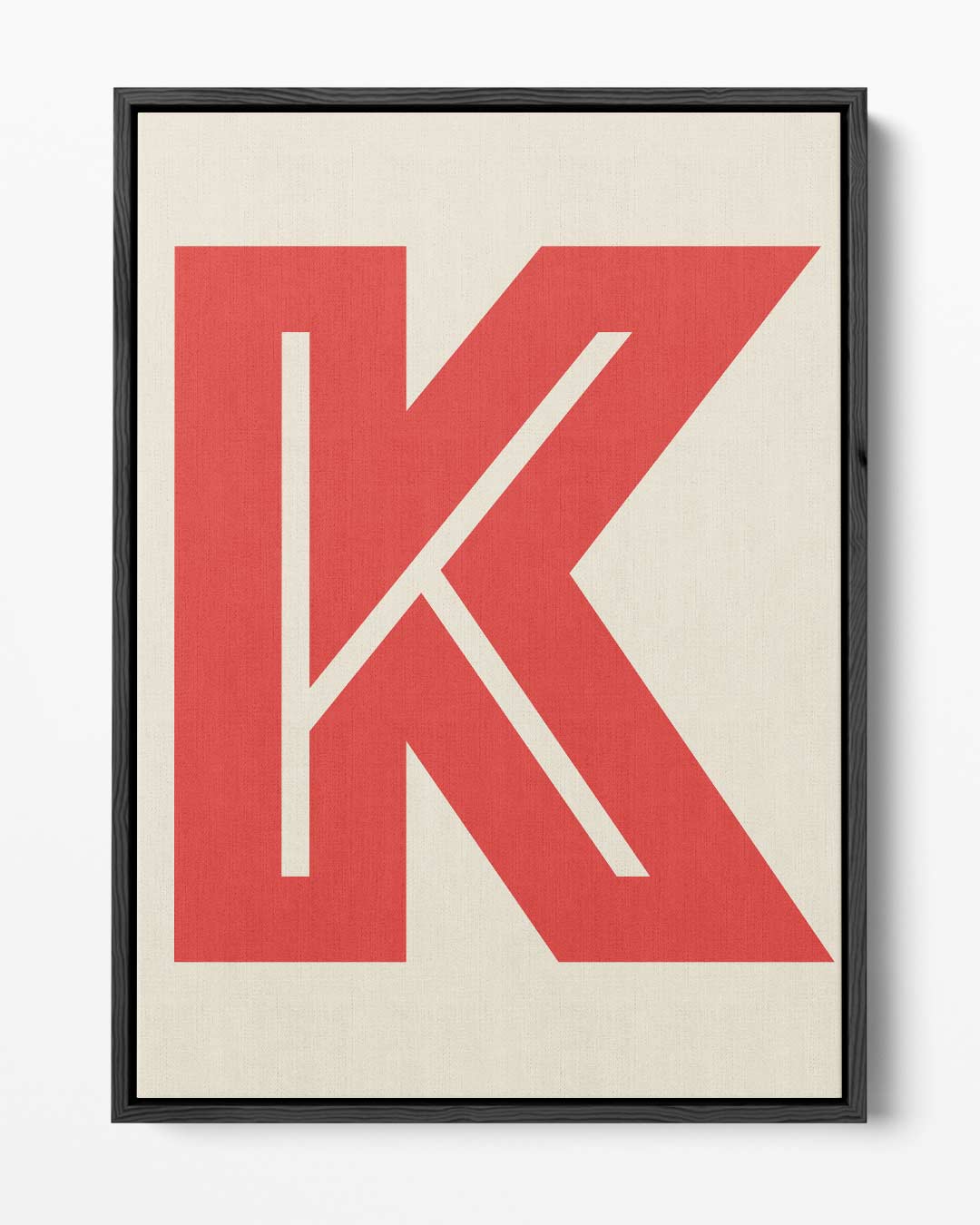 Abstract Rood K-monogram Kunstwerk-canvas-dibond-plexiglas-wanddecoratie-WallArtistic