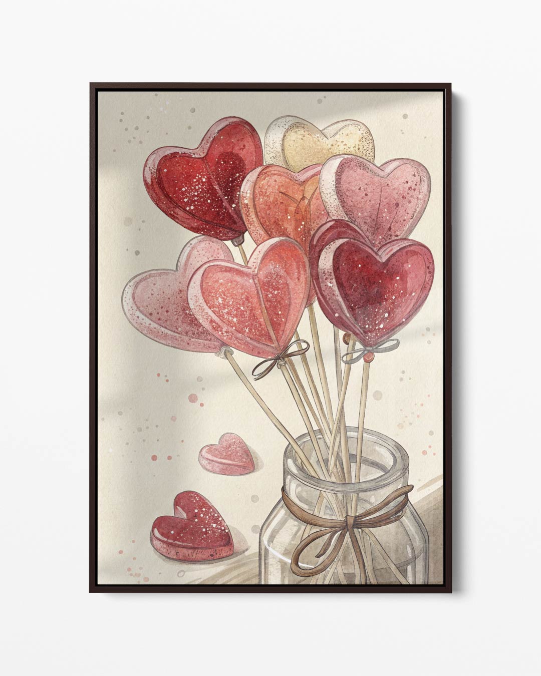 Hartvormige Snoeplollies in Pot Kunstwerk-canvas-dibond-plexiglas-wanddecoratie-WallArtistic
