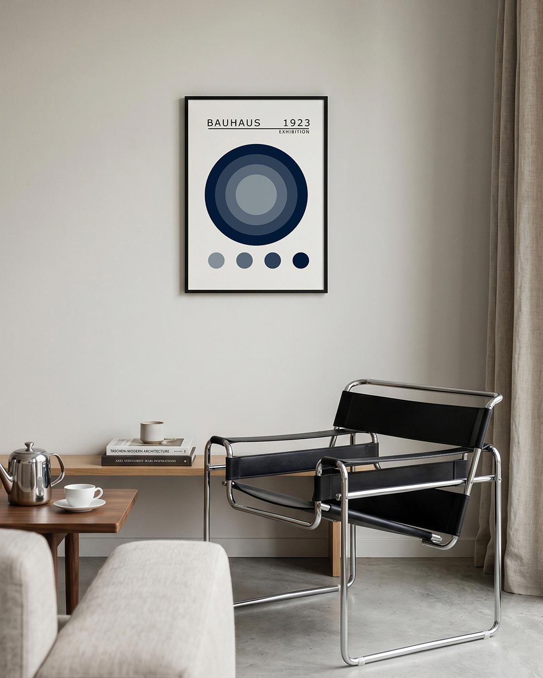 Cirkelstructuur blauw Poster