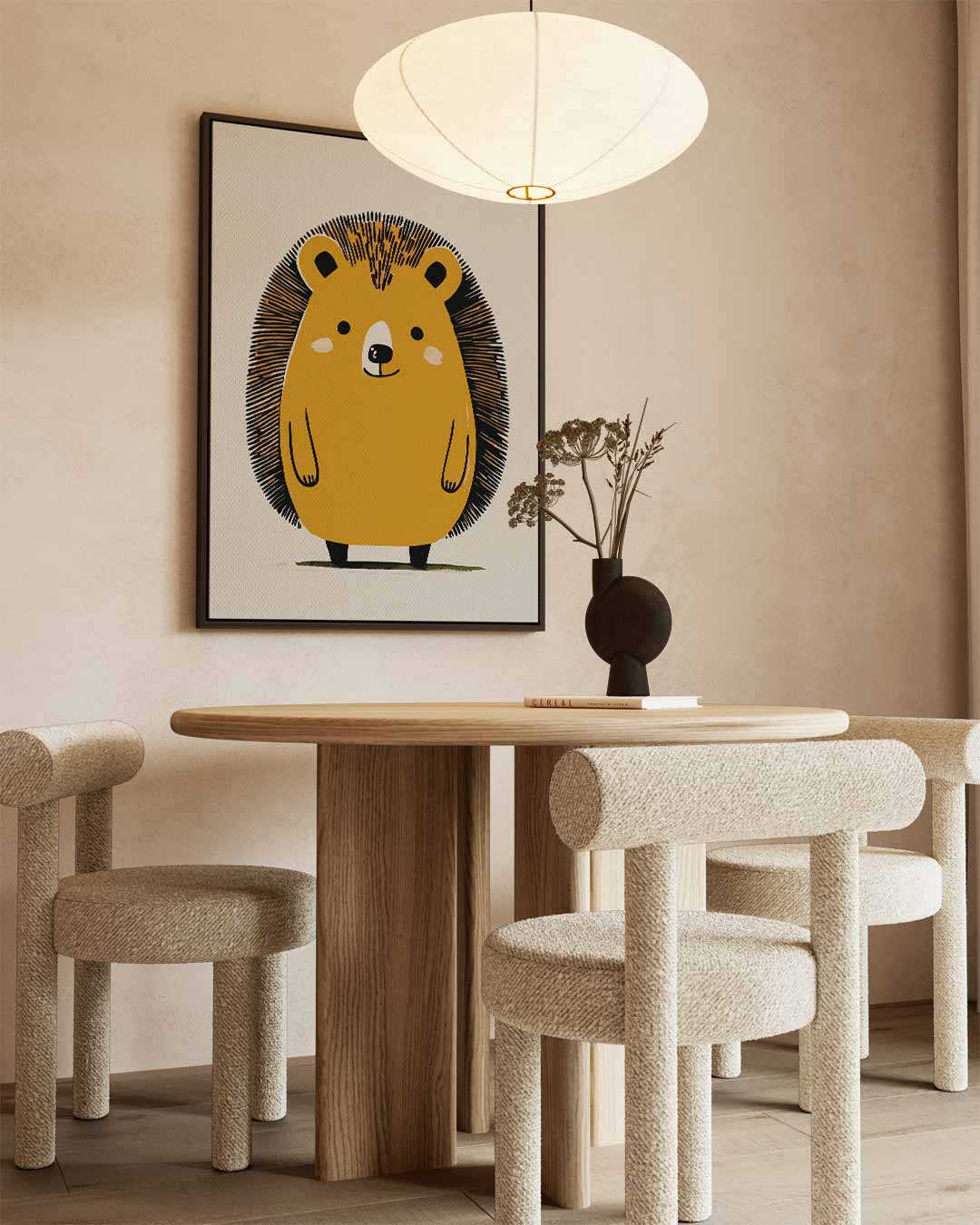Schattige Egel Illustratie Kunstwerk-canvas-dibond-plexiglas-wanddecoratie-WallArtistic