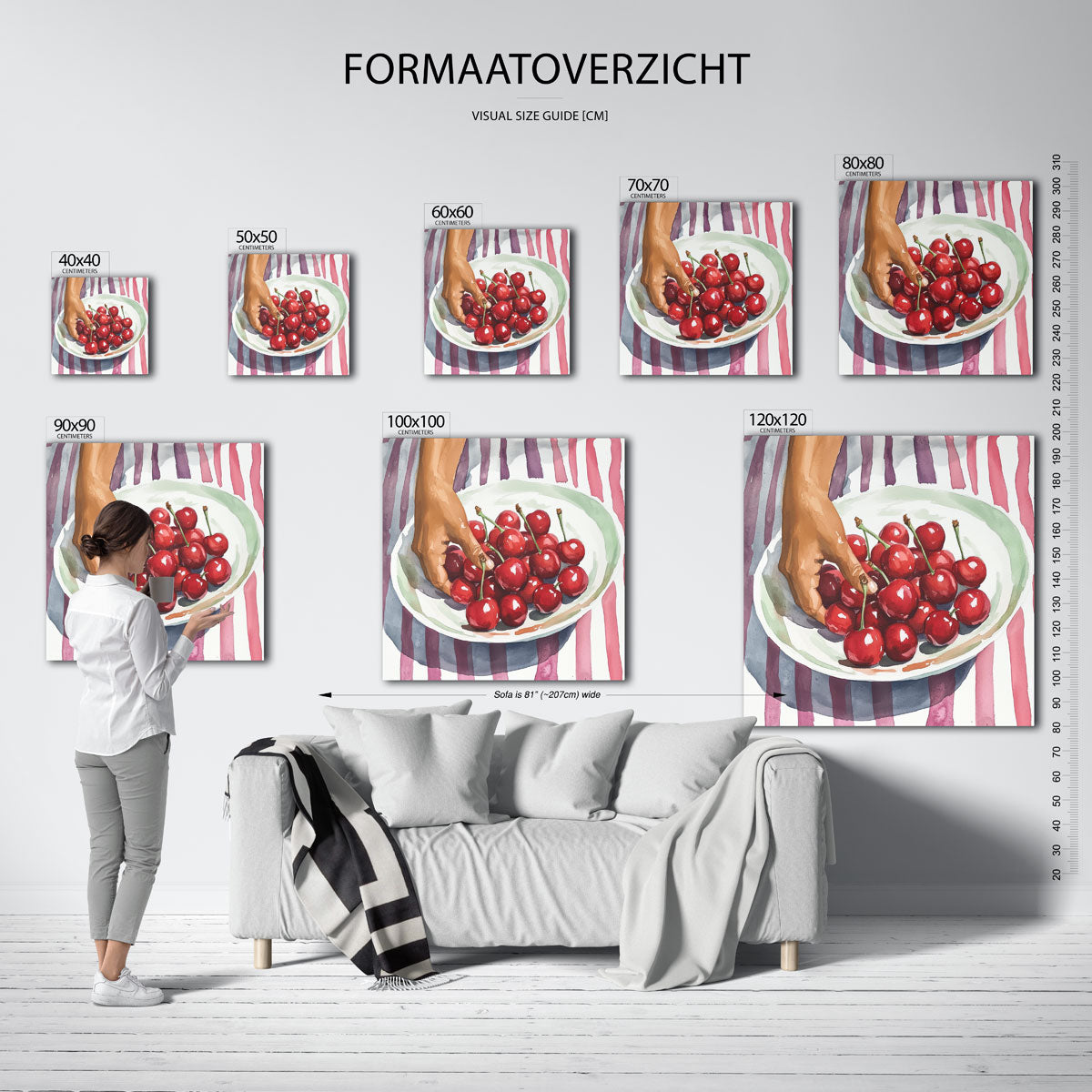 Hand met kersen Poster
