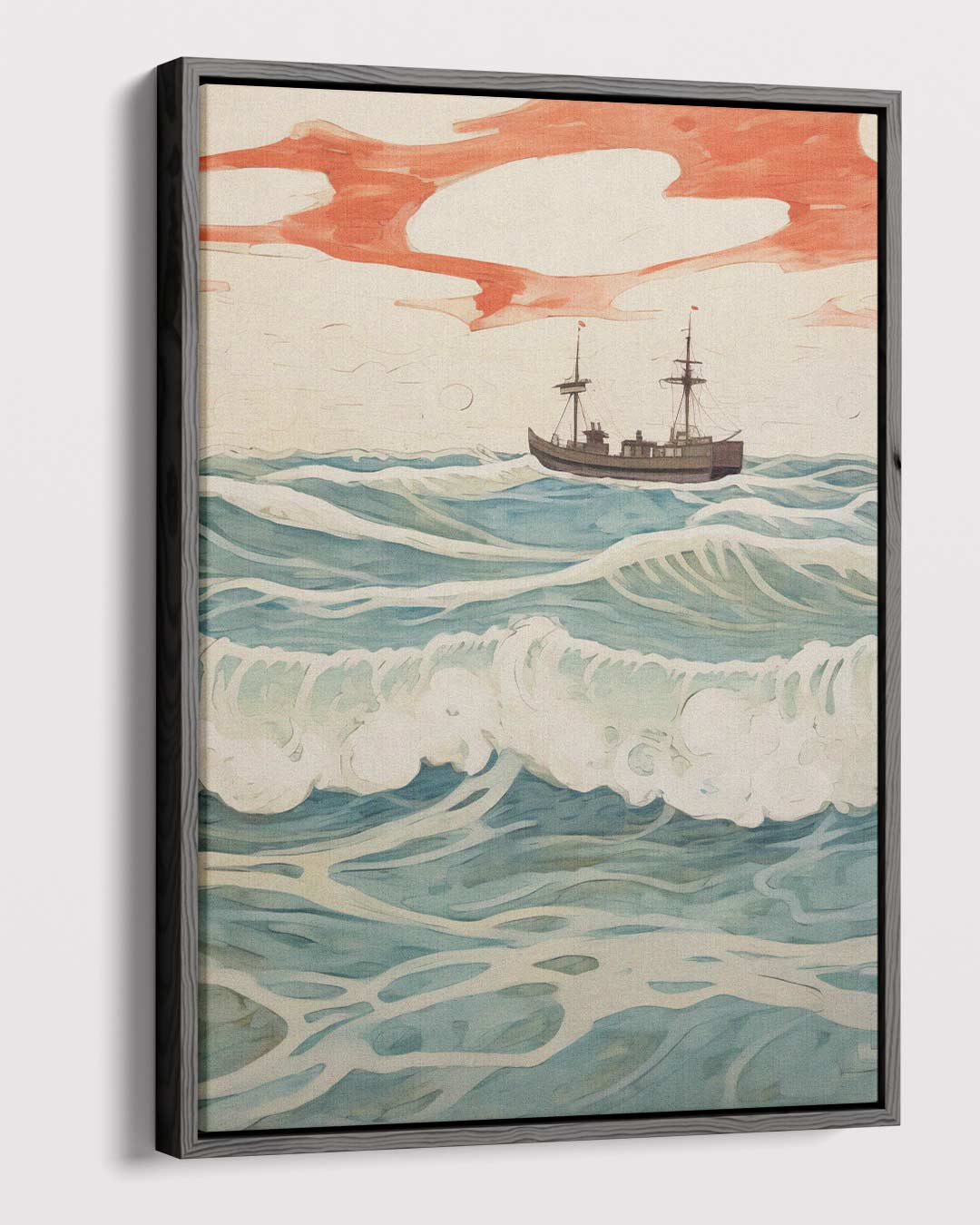 Golven en Horizon Kunstwerk-canvas-dibond-plexiglas-wanddecoratie-WallArtistic