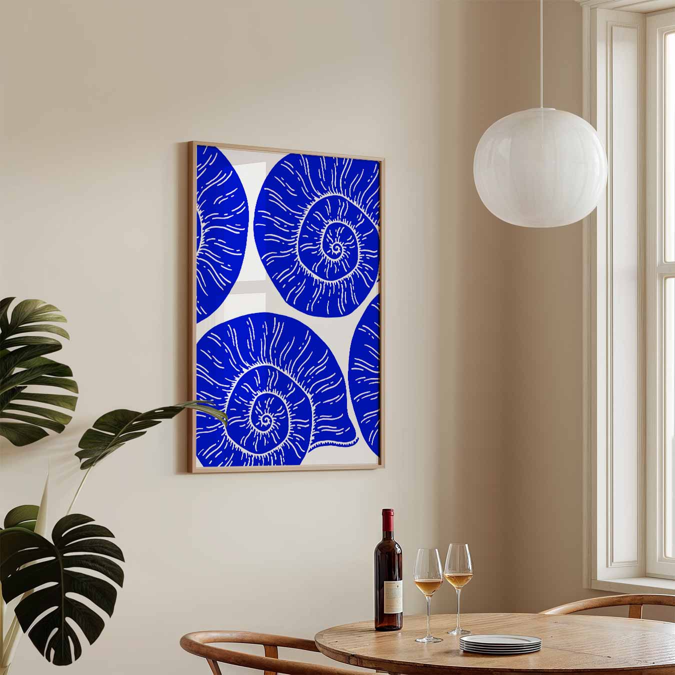 Spiralen in Blauw Poster