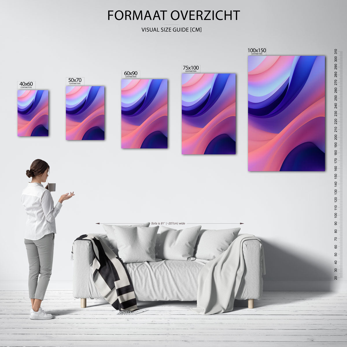 Golvende kleuren Kunstwerk