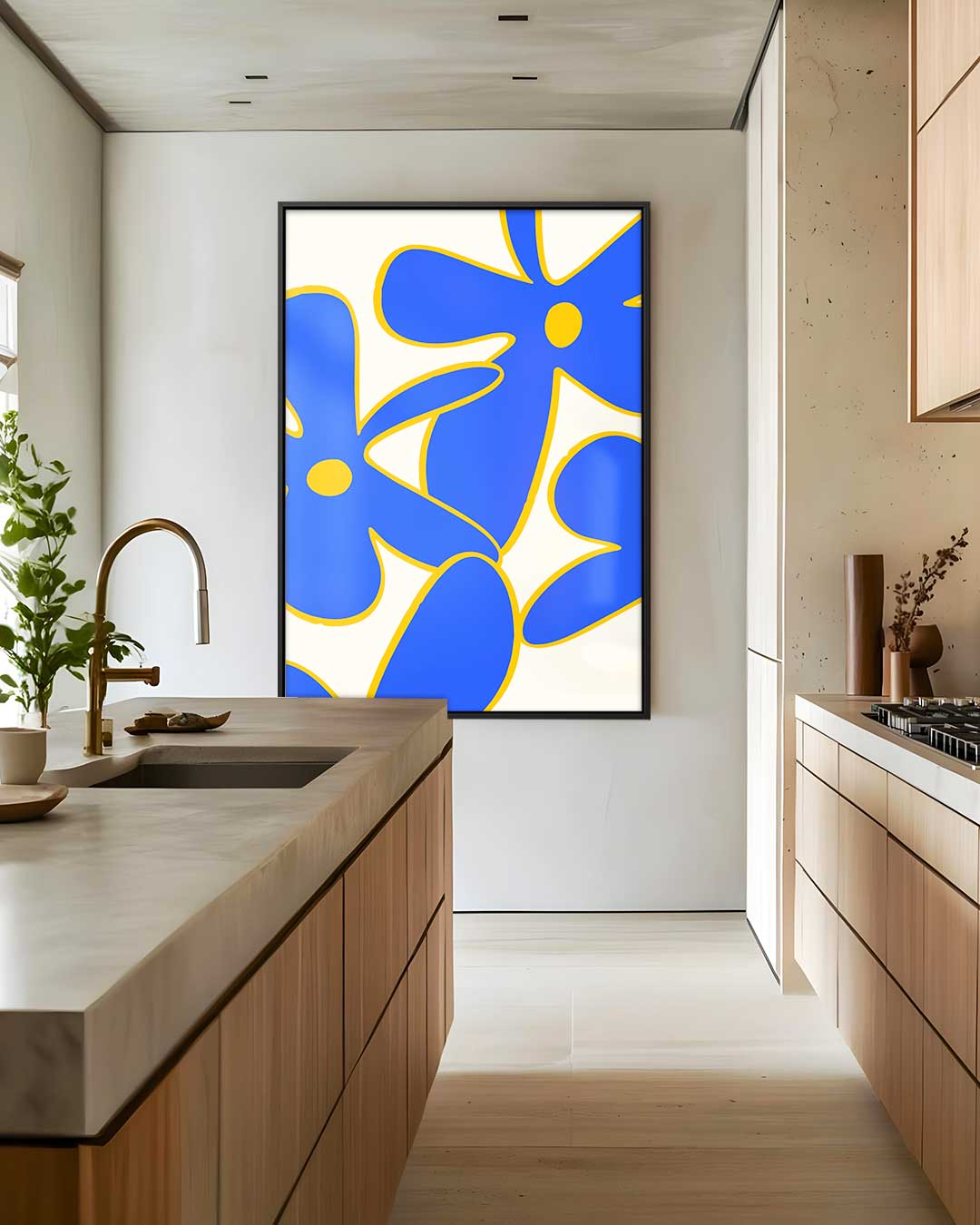 Bloemenpracht in Blauw Kunstwerk-canvas-dibond-plexiglas-wanddecoratie-WallArtistic