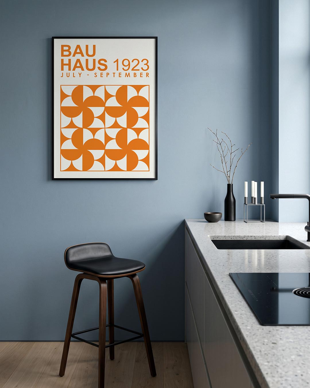 Oranje vormenritme Poster
