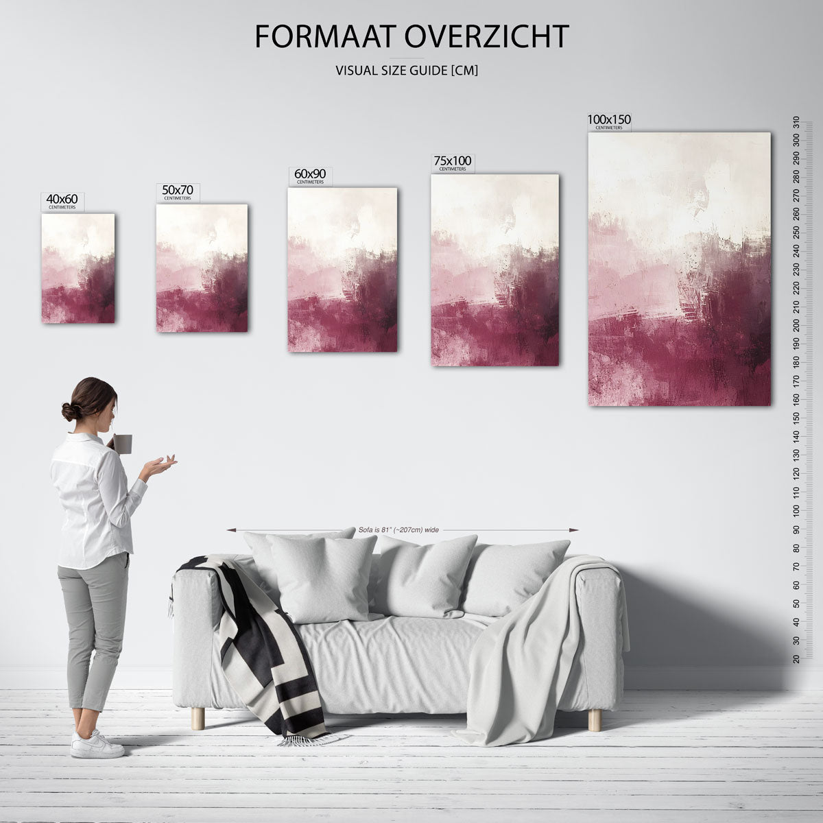 Gelaagde kleurencompositie Kunstwerk