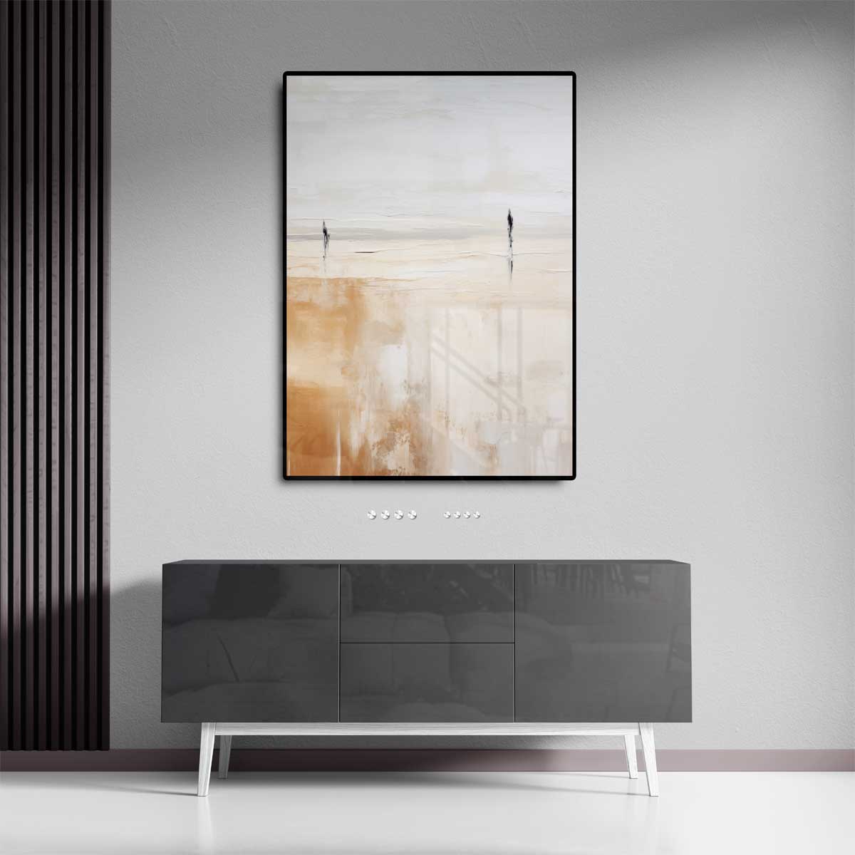 Wandelingen op het Strand Kunstwerk-canvas-dibond-plexiglas-wanddecoratie-WallArtistic
