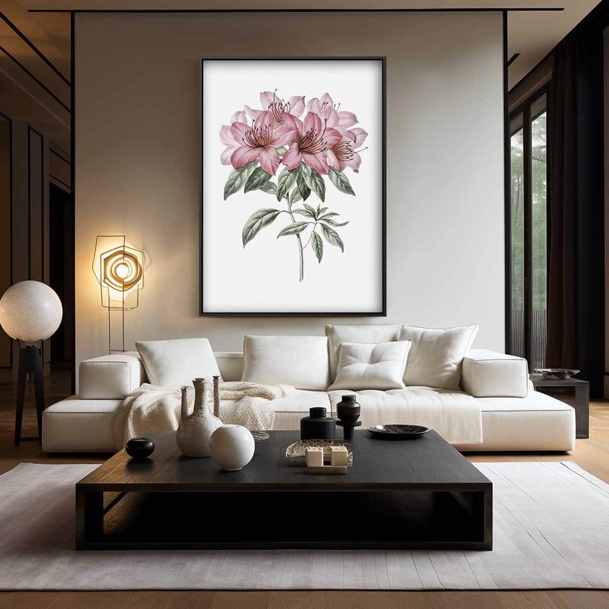 Bloeiende Azalea Schilderij Kunstwerk-canvas-dibond-plexiglas-wanddecoratie-WallArtistic