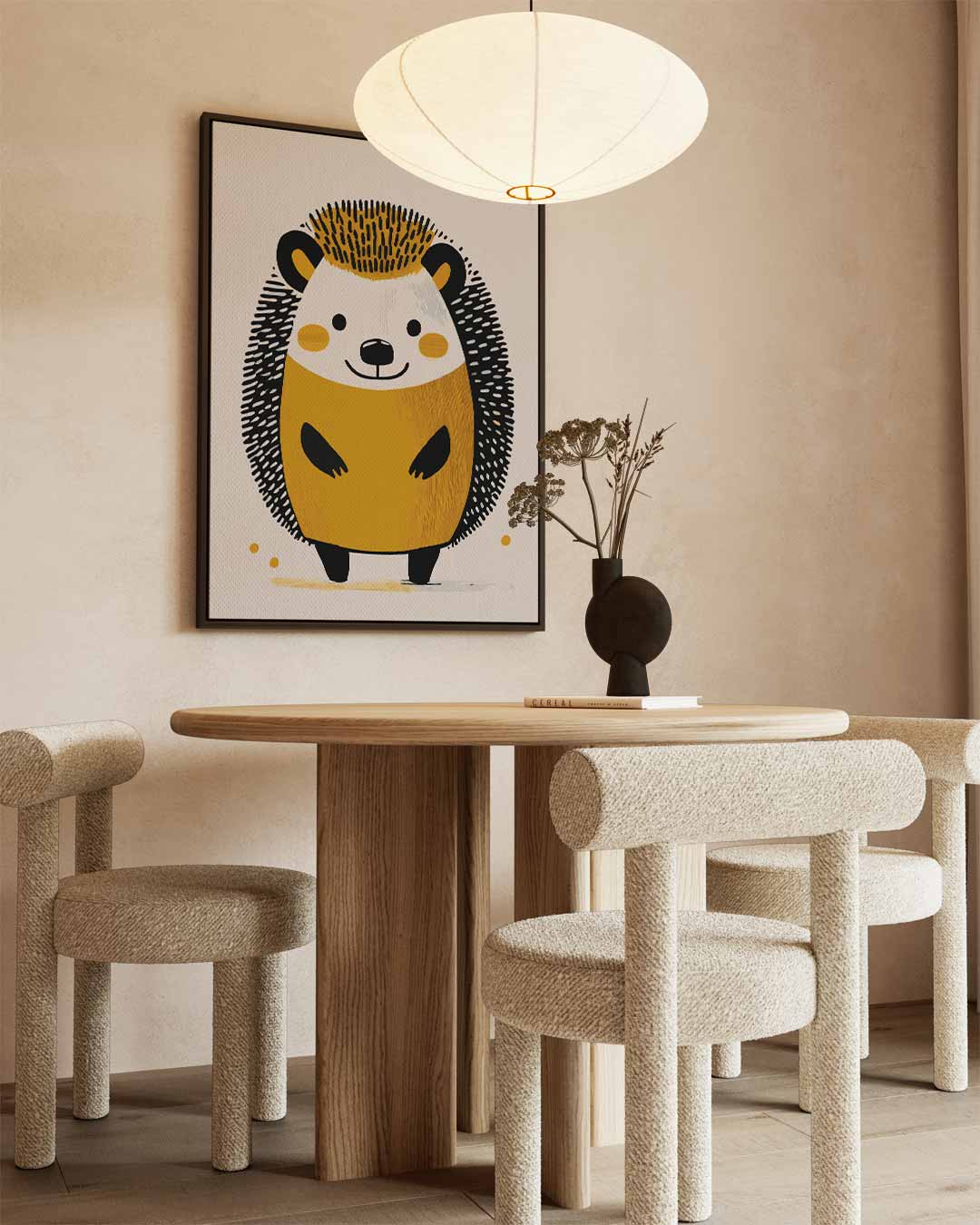 Schattige Egel Illustratie Kunstwerk-canvas-dibond-plexiglas-wanddecoratie-WallArtistic