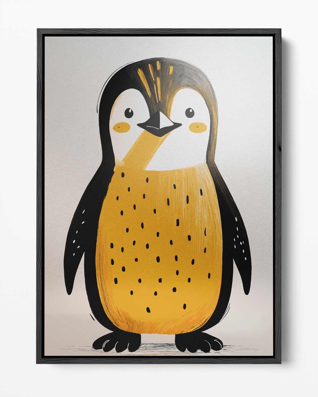 Vrolijke Pinguïn Illustratie Kunstwerk-canvas-dibond-plexiglas-wanddecoratie-WallArtistic