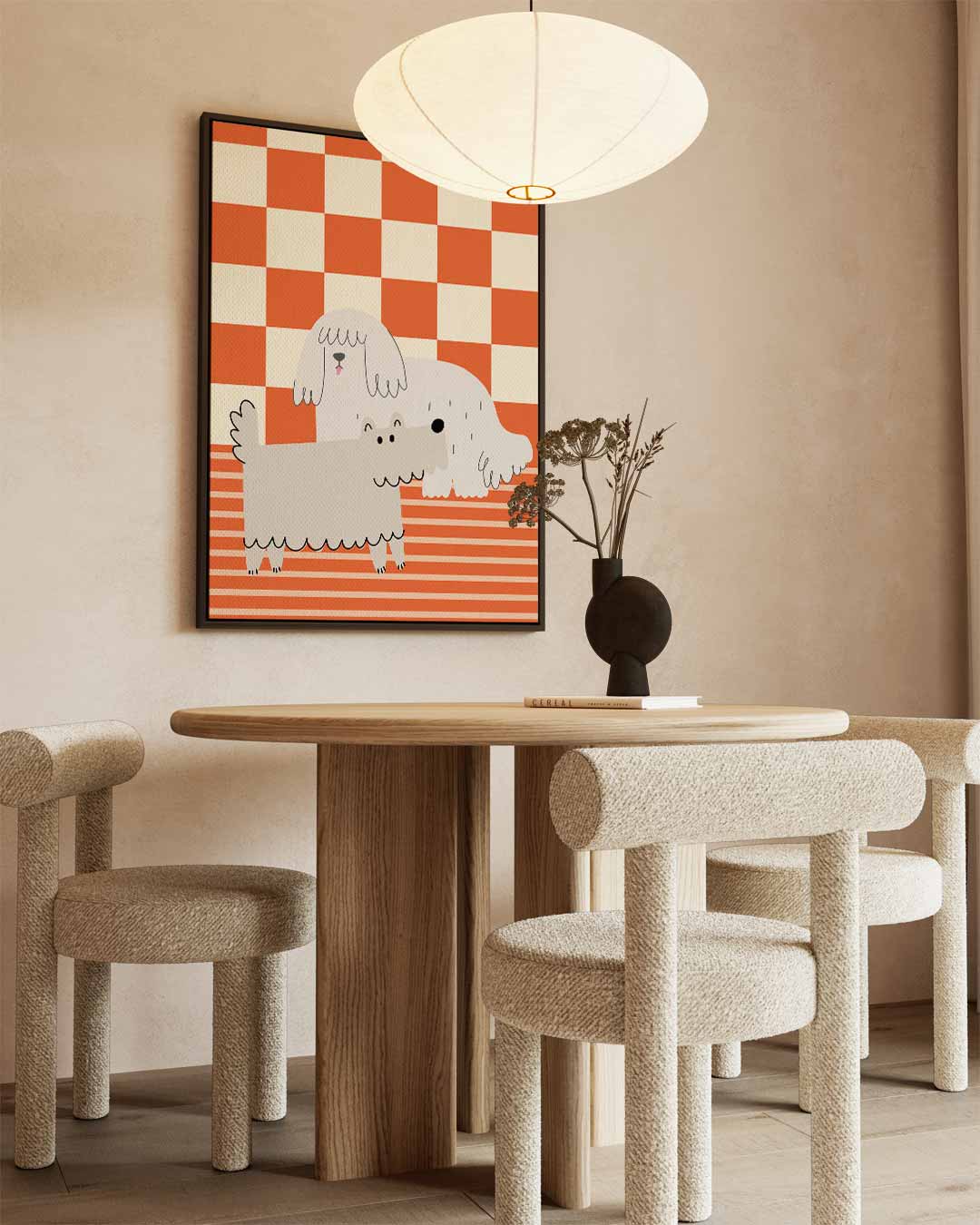 Gezellige Honden Serenade Kunstwerk-canvas-dibond-plexiglas-wanddecoratie-WallArtistic