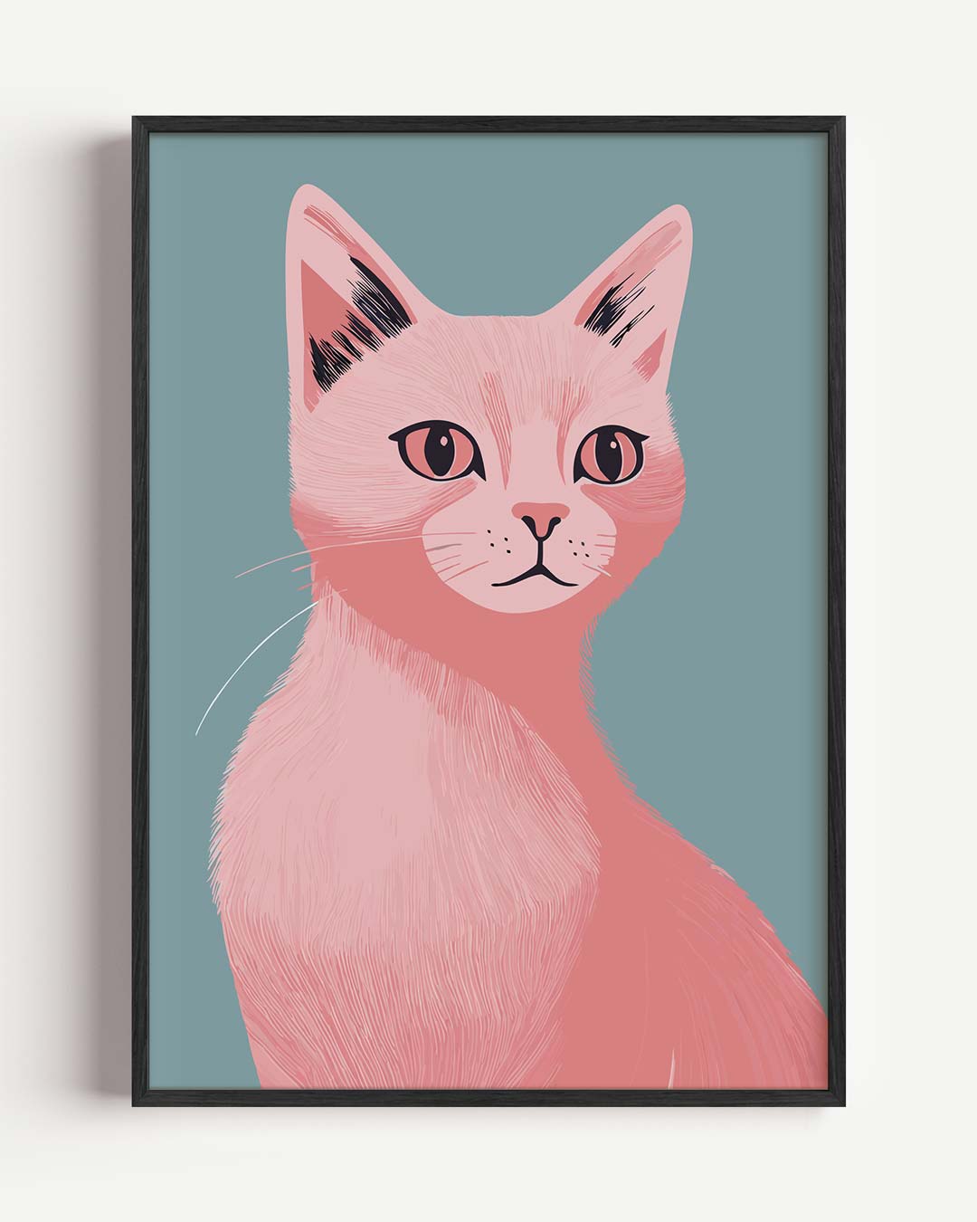Stijlvolle Roze Kattenposter