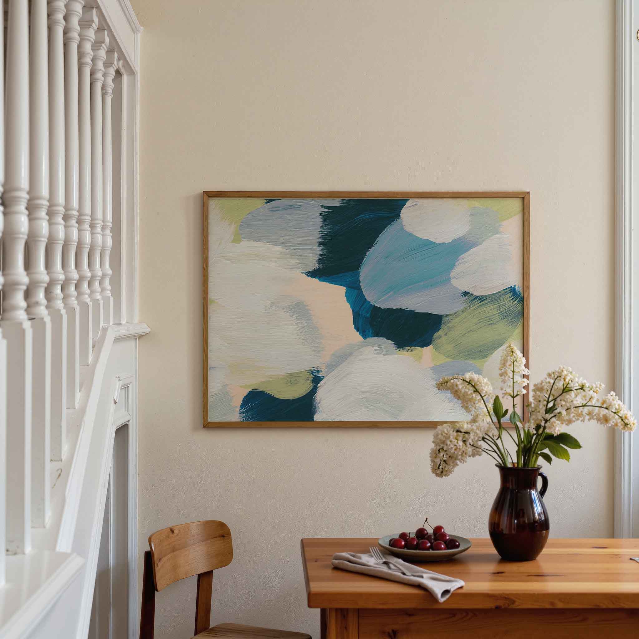 Abstracte penseelstreken Poster