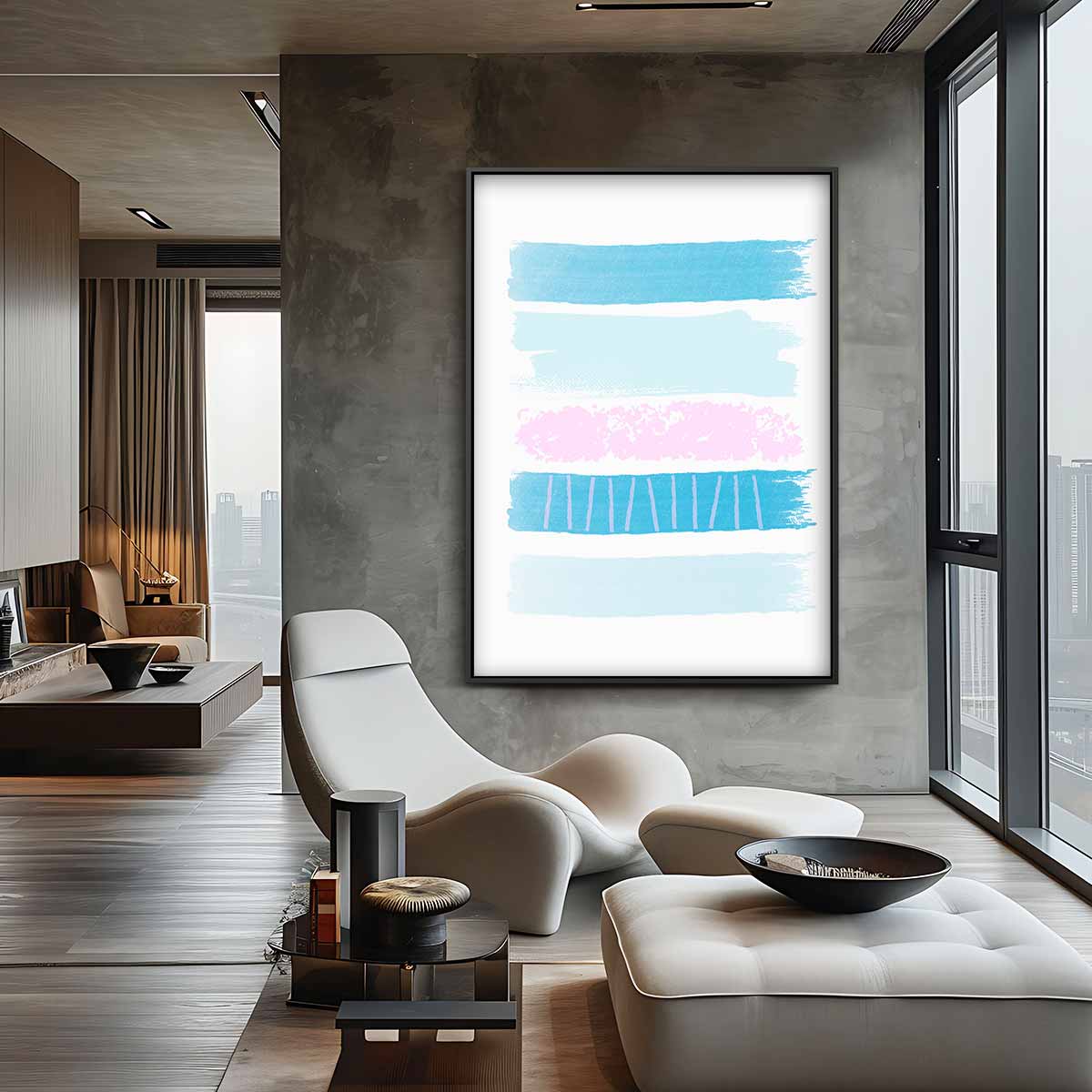 Kleurrijke Lagen Abstractie Kunstwerk-canvas-dibond-plexiglas-wanddecoratie-WallArtistic