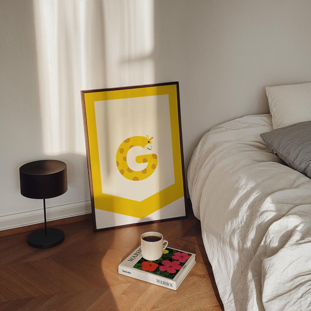 Vrolijke Giraffe Alfabet Poster