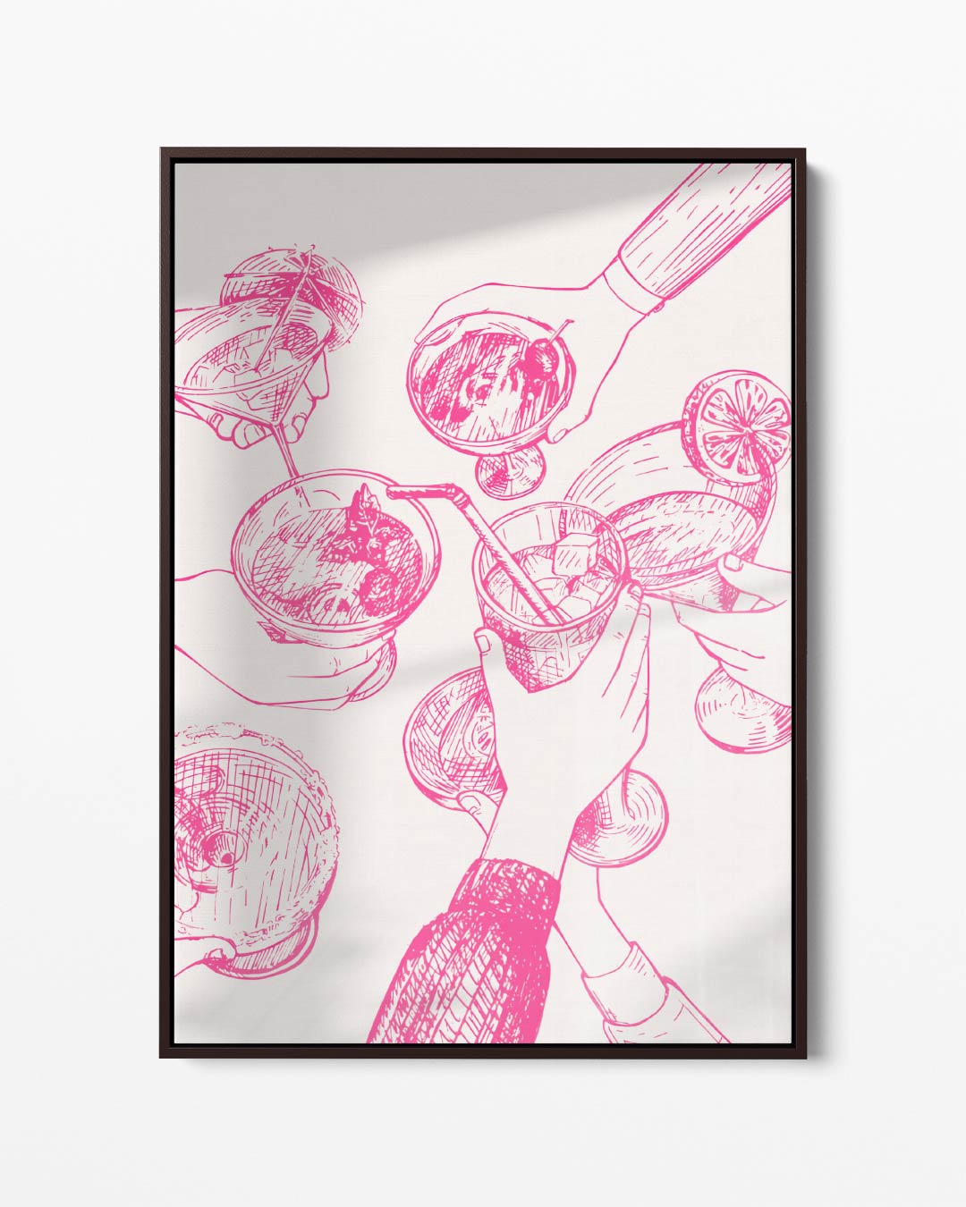 Gezellige Cheers Illustratie Kunstwerk-canvas-dibond-plexiglas-wanddecoratie-WallArtistic