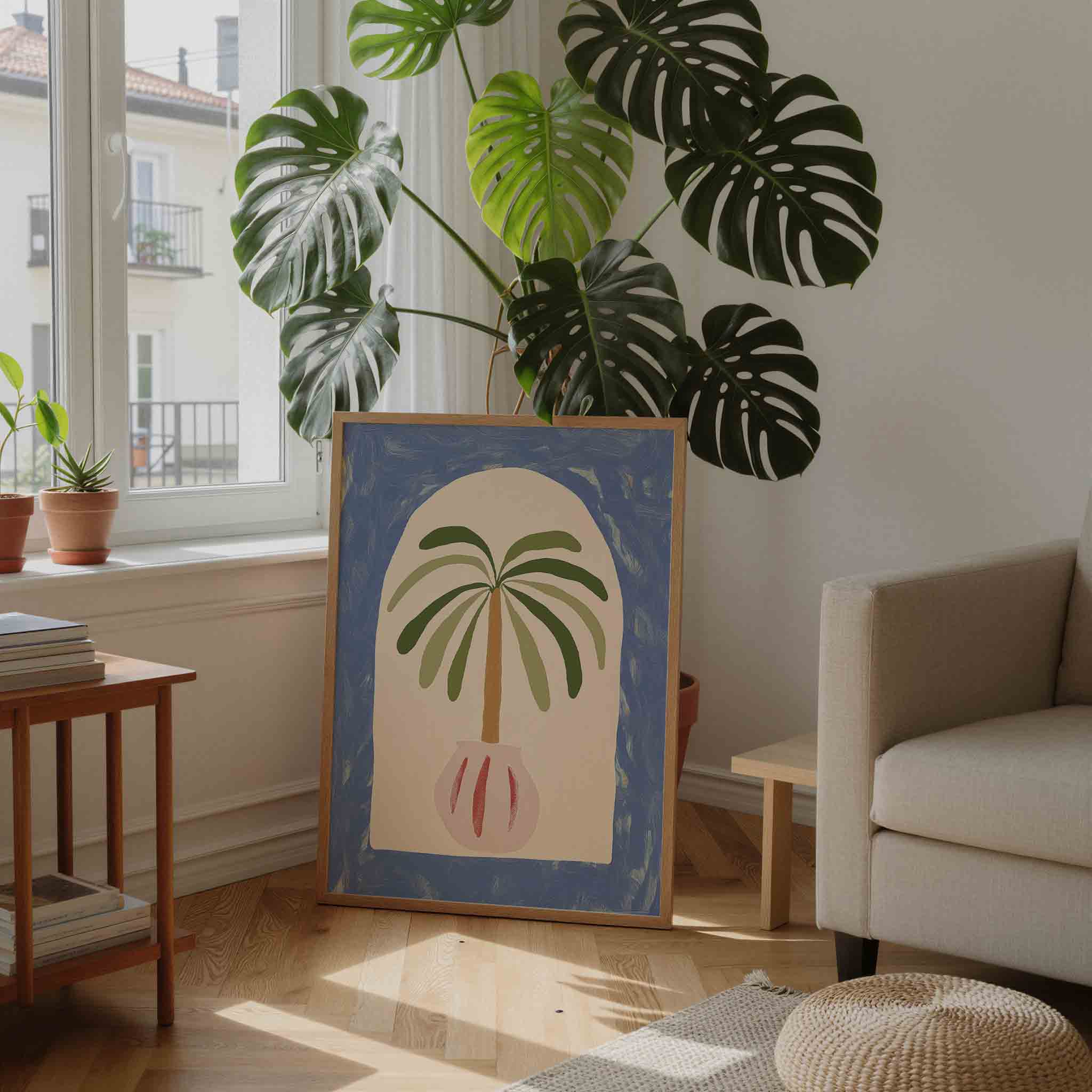 Palmboom in pot Poster