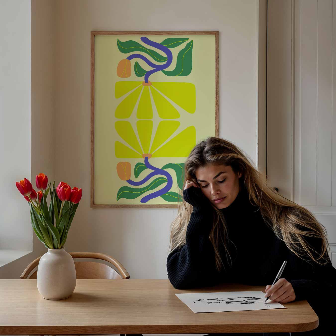 Vrolijke Bloementuin Poster