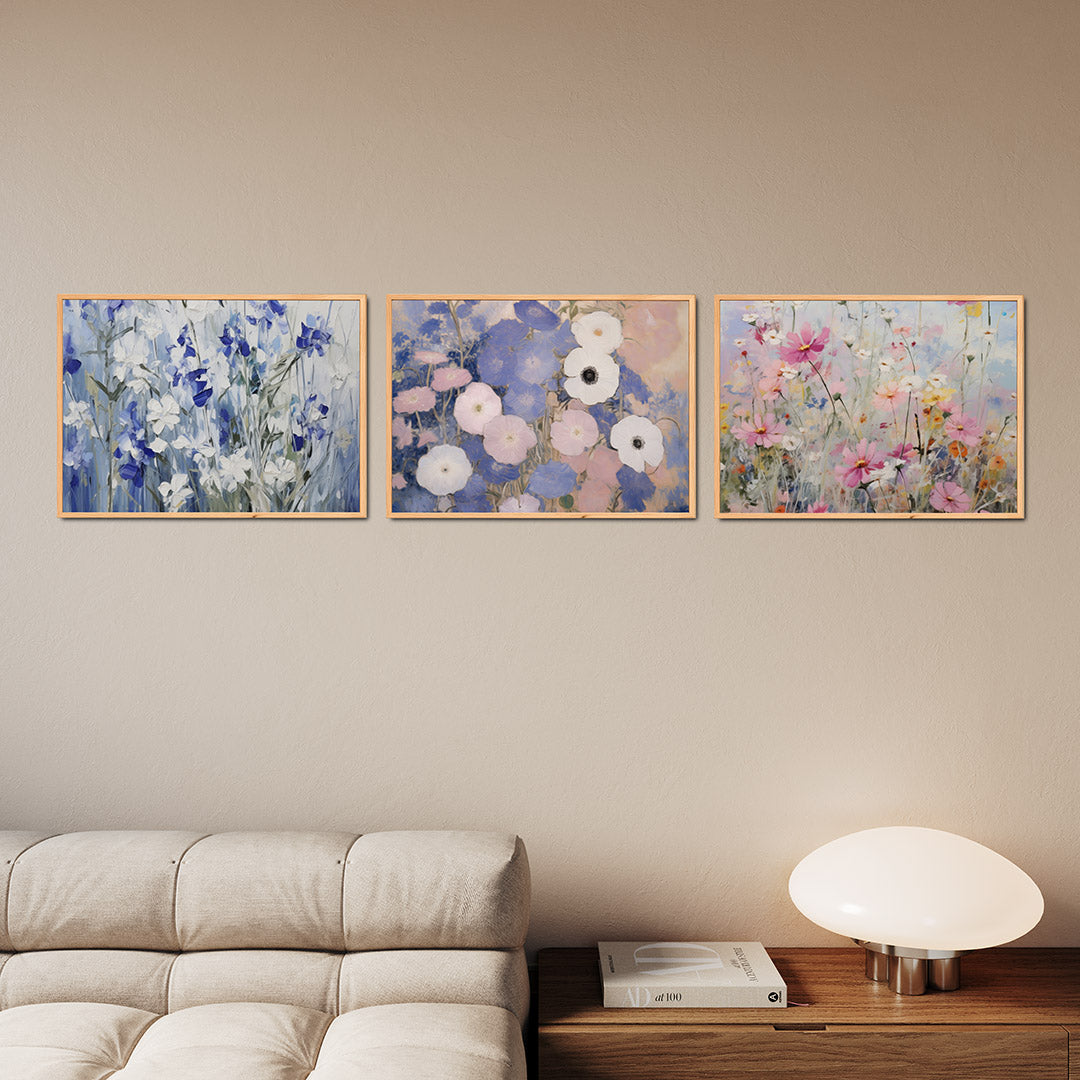 Bloemen en blauwtinten Posterset