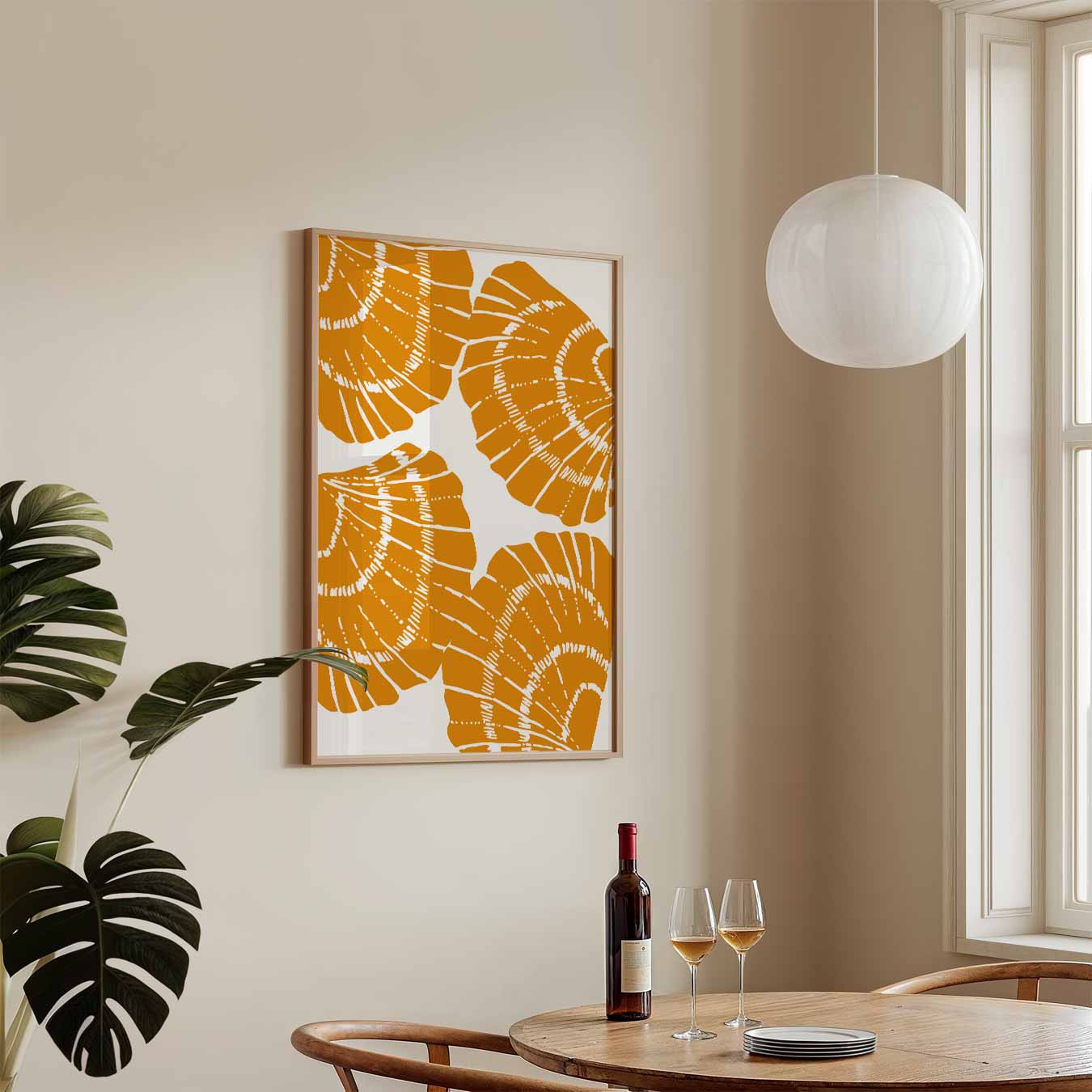 Schelpen Sfeerposter in Oranje Poster