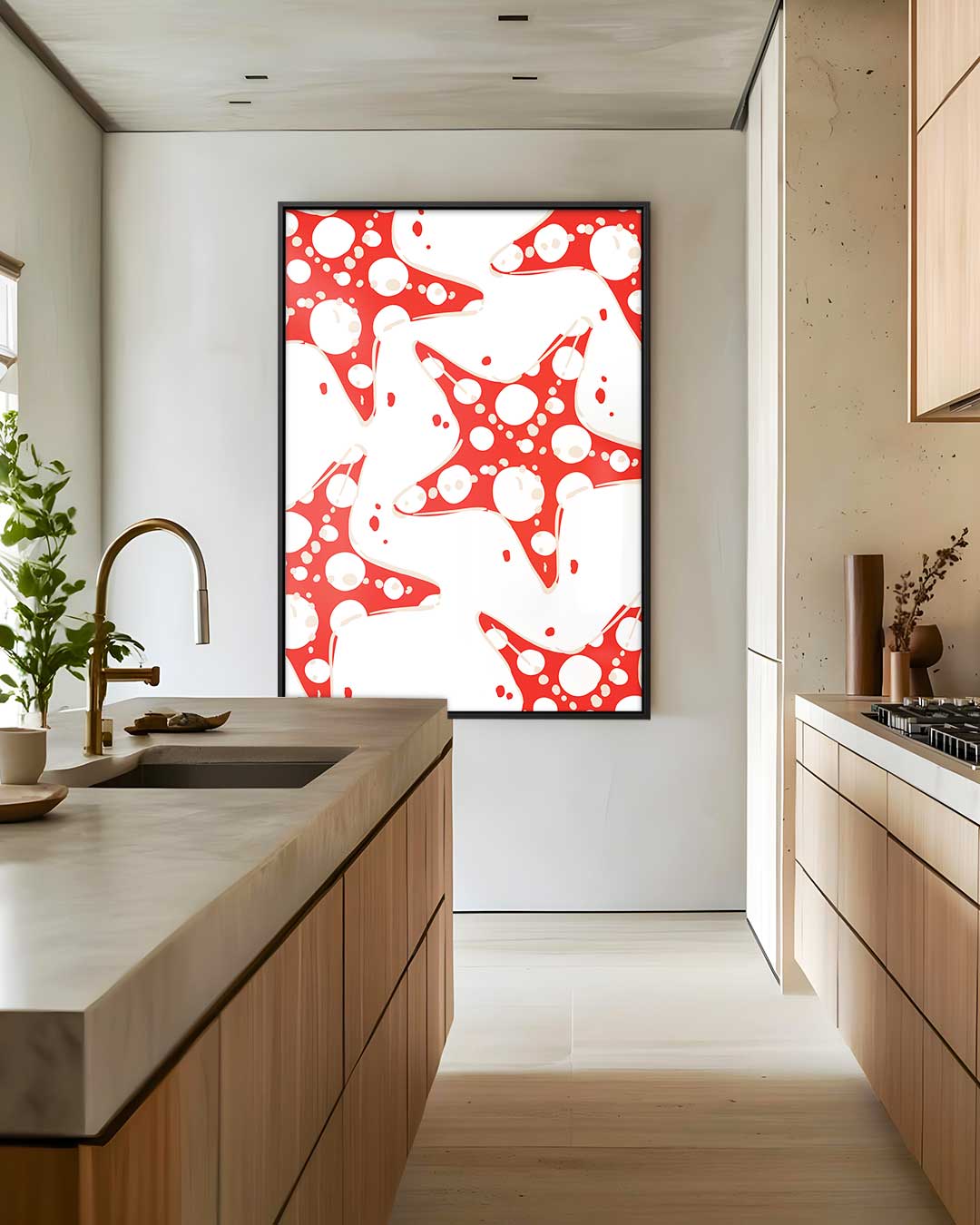 Vrolijke Zeesterren Kunstwerk-canvas-dibond-plexiglas-wanddecoratie-WallArtistic