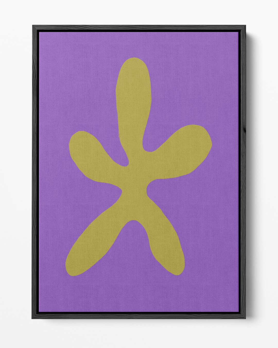 Vrolijke Gele Ster op Paars Kunstwerk-canvas-dibond-plexiglas-wanddecoratie-WallArtistic