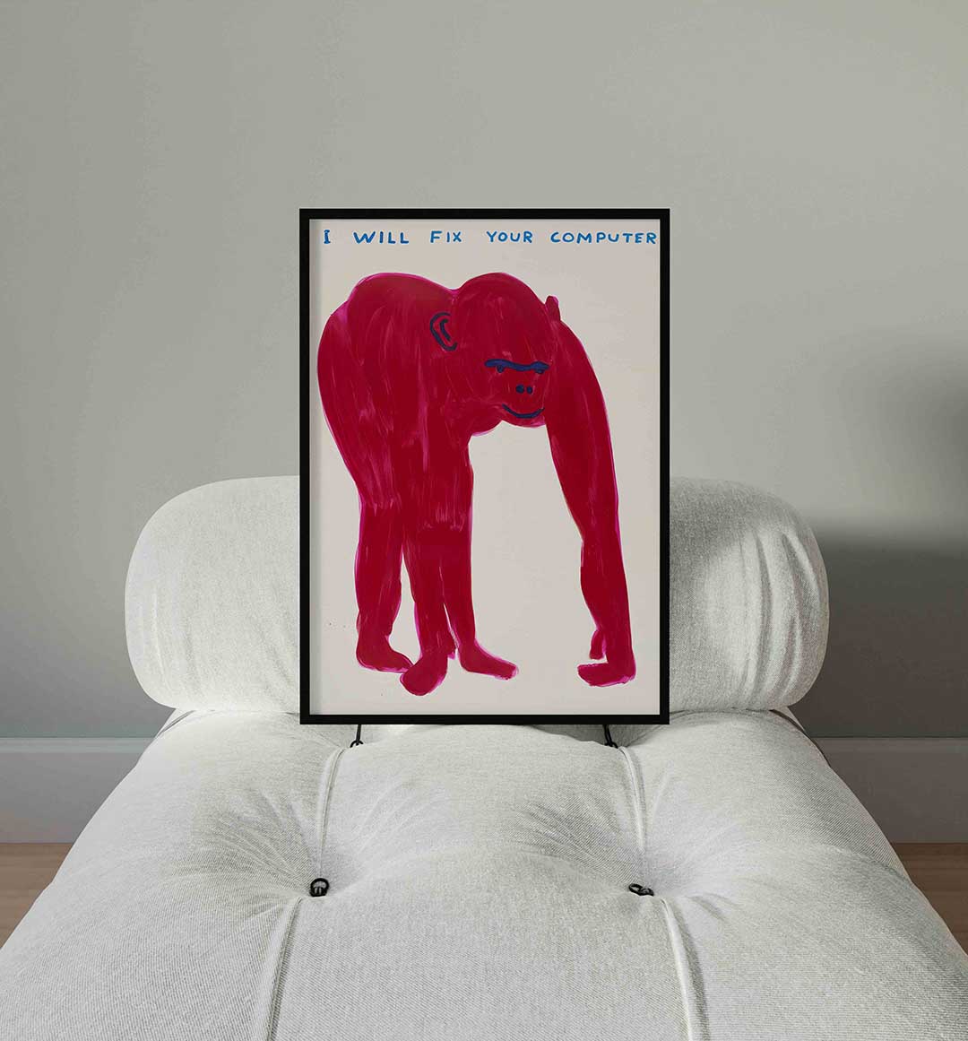 Rode aap met tekst Poster