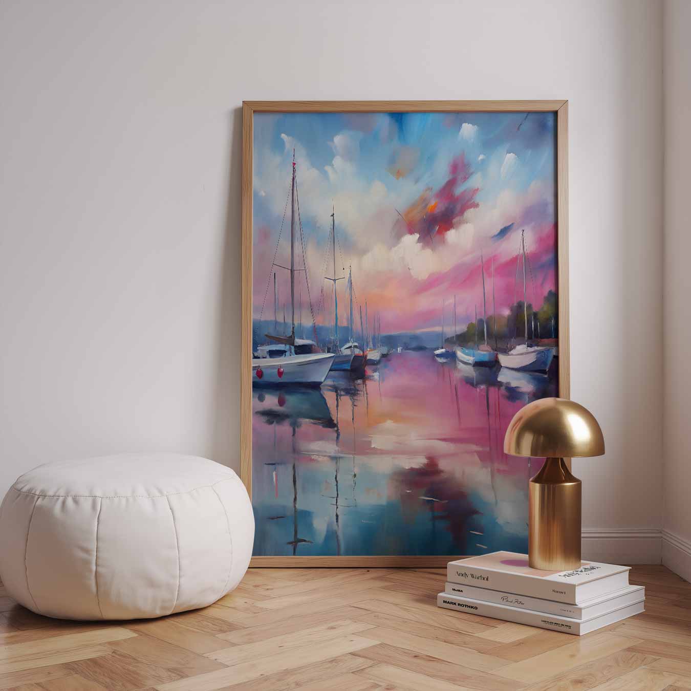 Dromerige Zonsopgang in de Haven Poster