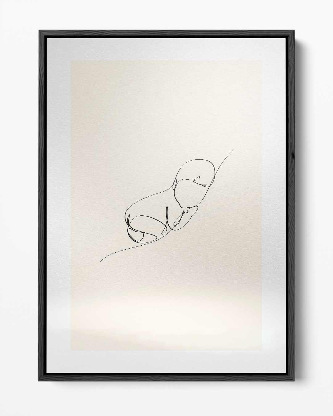 Simpele Lijnkunst Baby Kunstwerk-canvas-dibond-plexiglas-wanddecoratie-WallArtistic