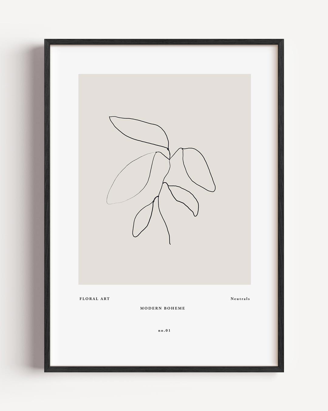 Moderne Boheemse Bloemlijntekening Poster-WallArtistic